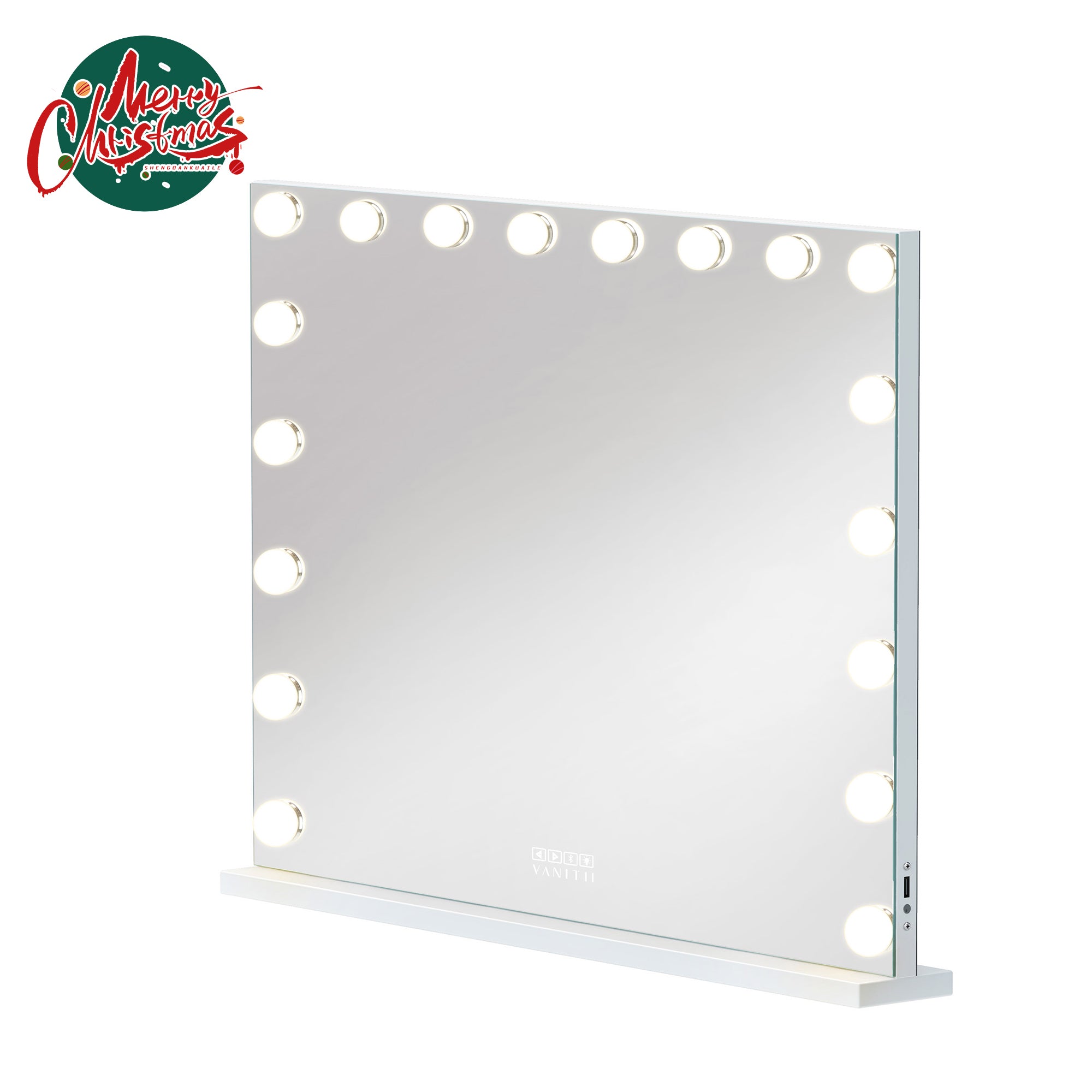 VANITII Mary Hollywood Vanity Mirror Pro with Bluetooth XXXL - 18 Dimmable LED Bulbs