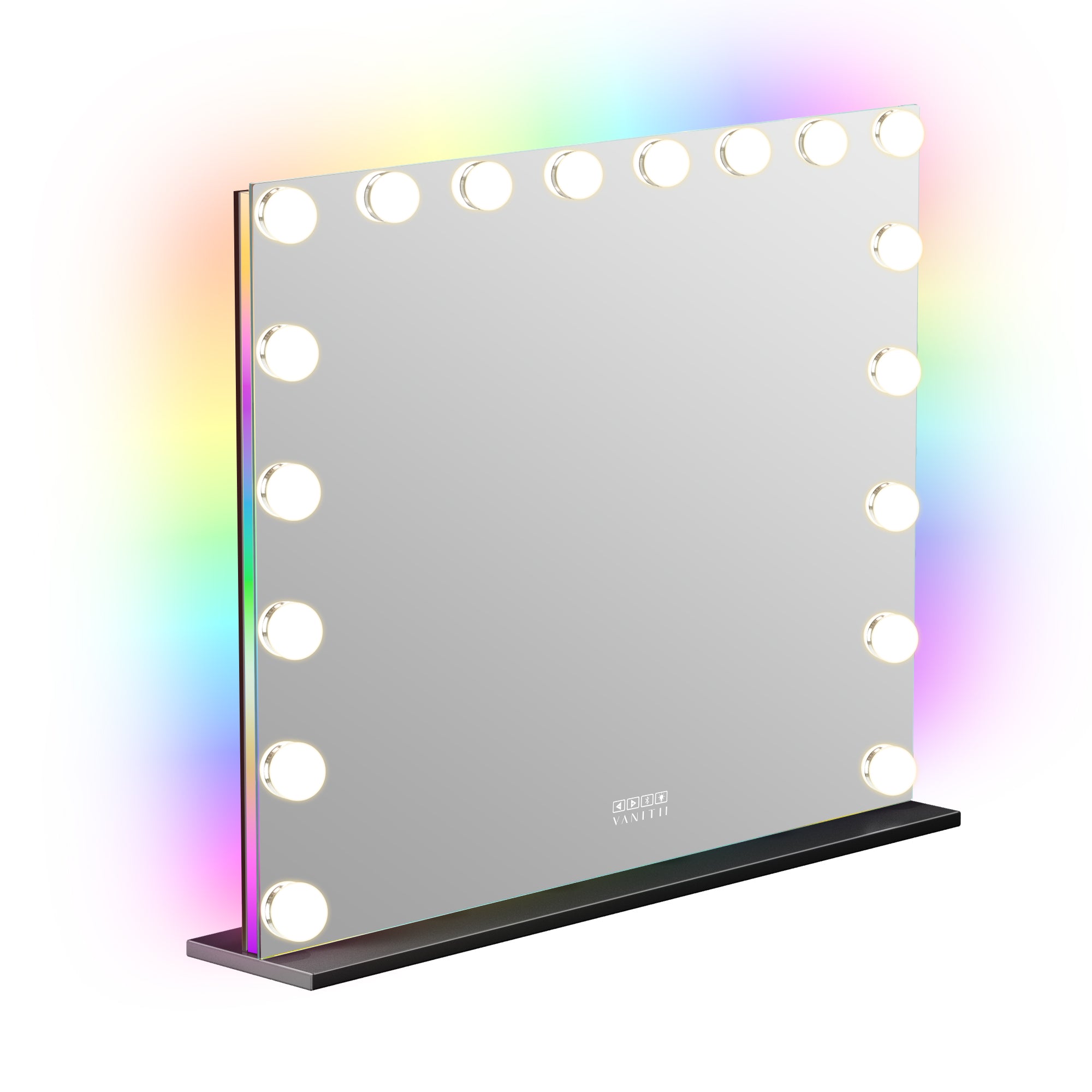 VANITII RGB Hollywood Vanity Mirror with 18 Bulbs & Bluetooth Speaker