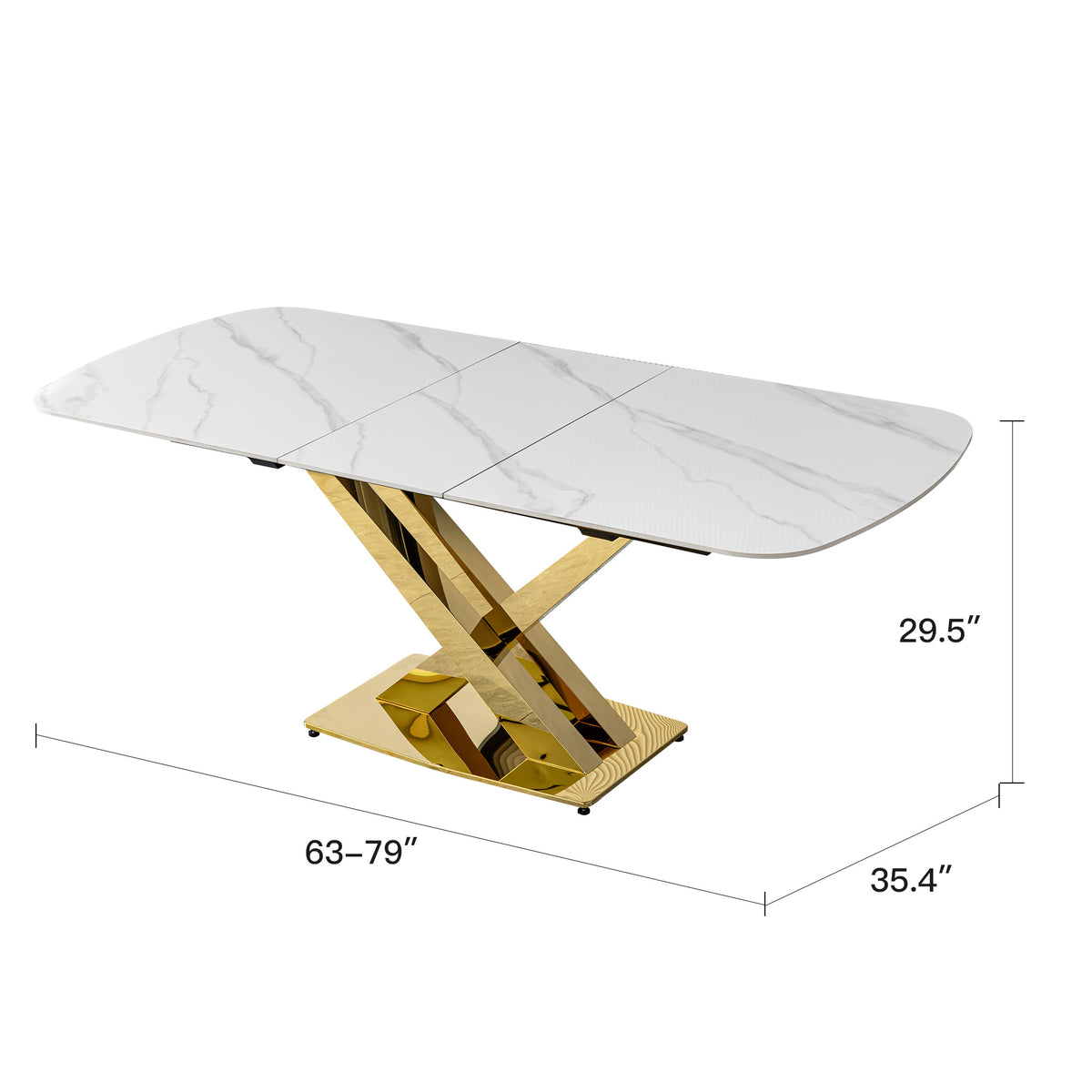 extendable table with sintered stone top