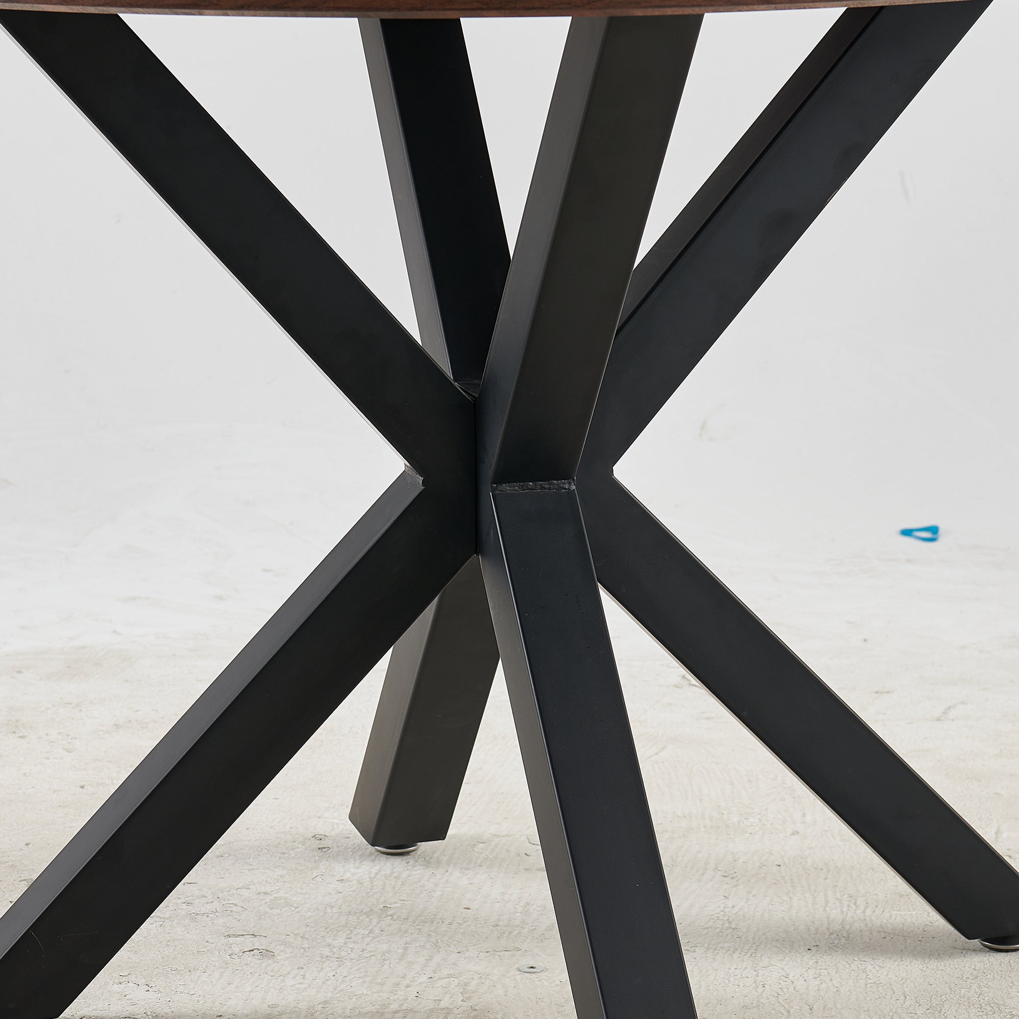 42.1'' Wood Color Mid-Century Dining Table (MDF Round Top, Cross Leg) – Seats 4-6,Dining Table