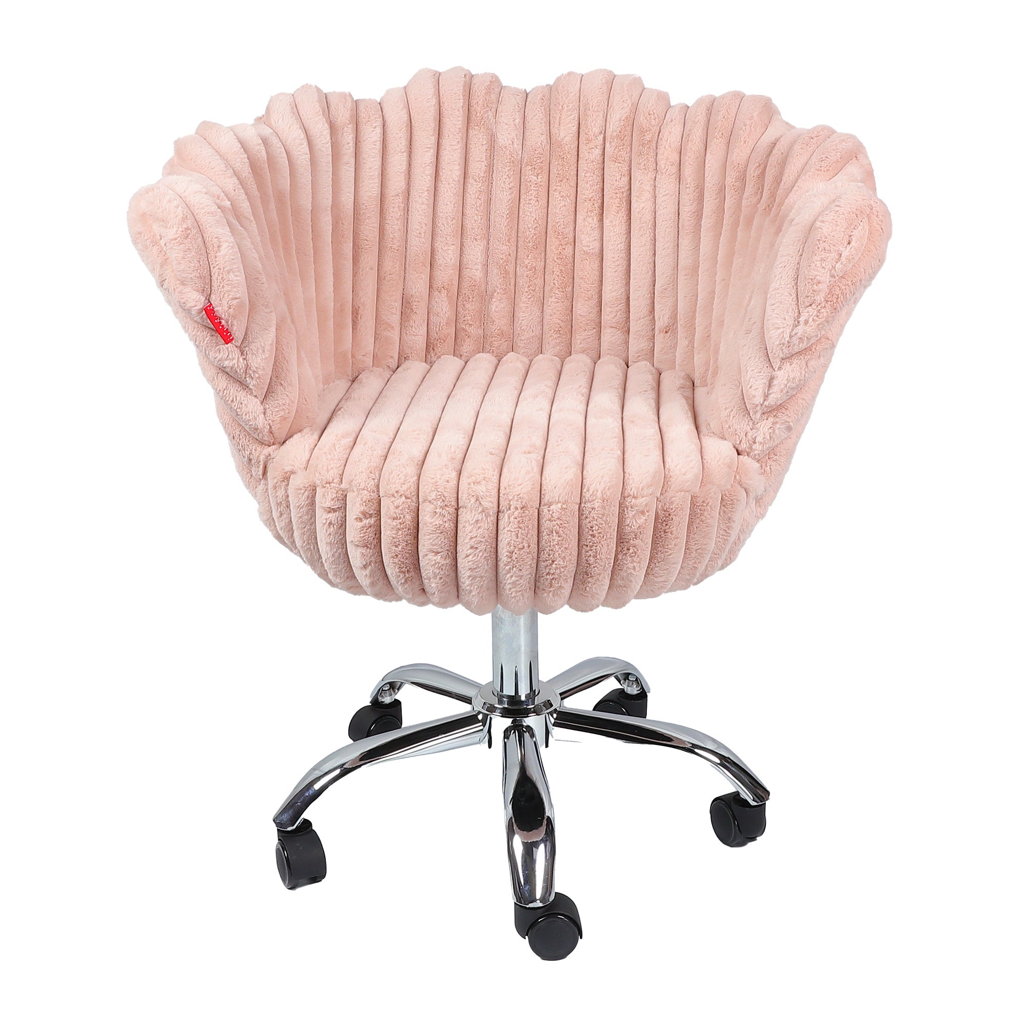 Anna Swivel Rabbit Fur Vanity Chair