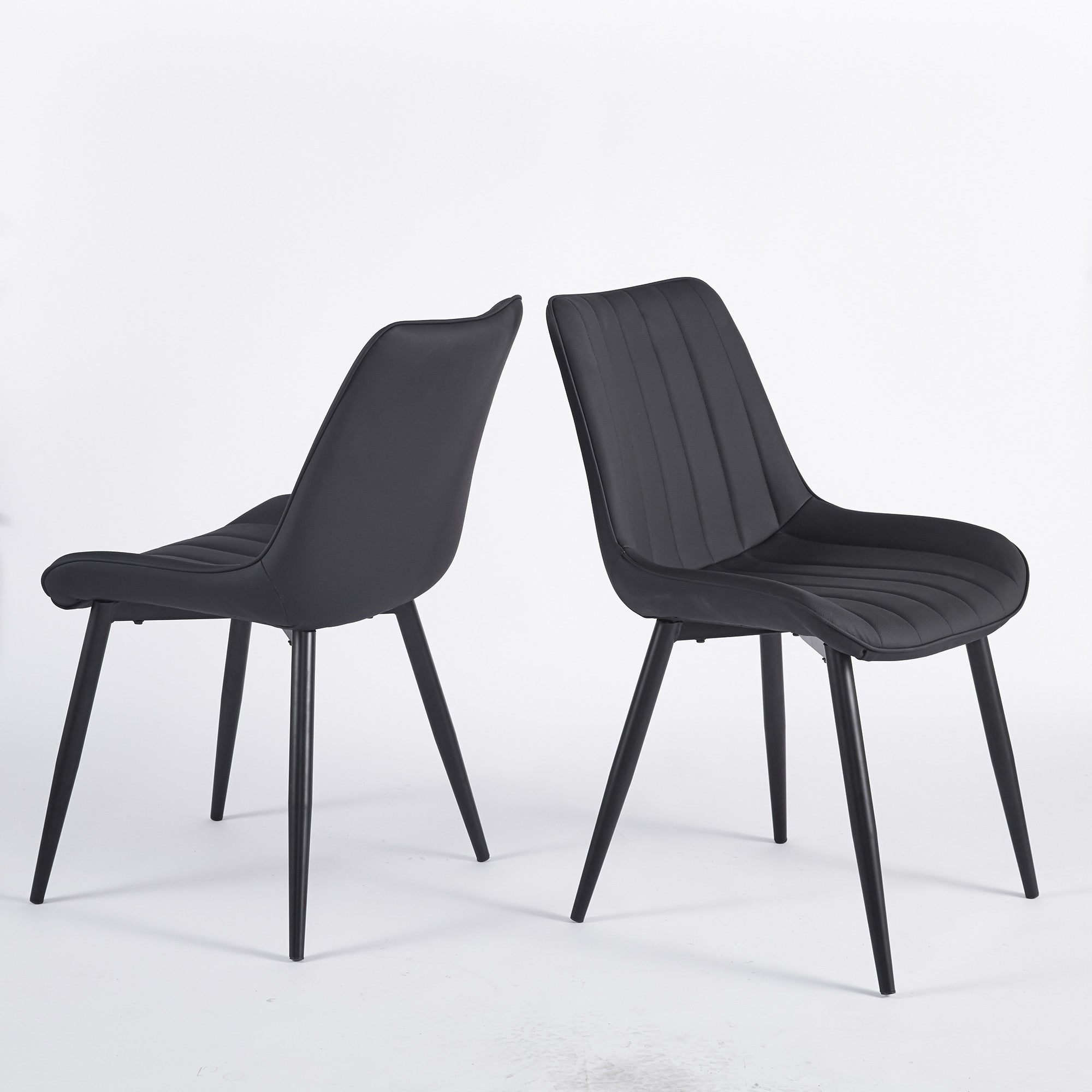 Modern Leather Dining Chairs with Metal Legs 4pCS/CTN