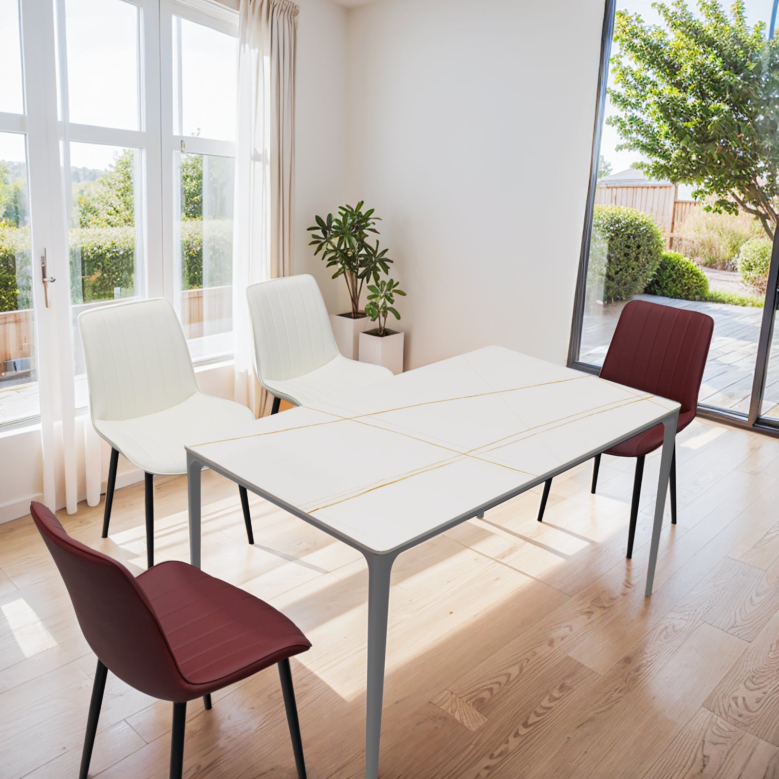 63 inch Marble Sintered Stone Dining Table-White