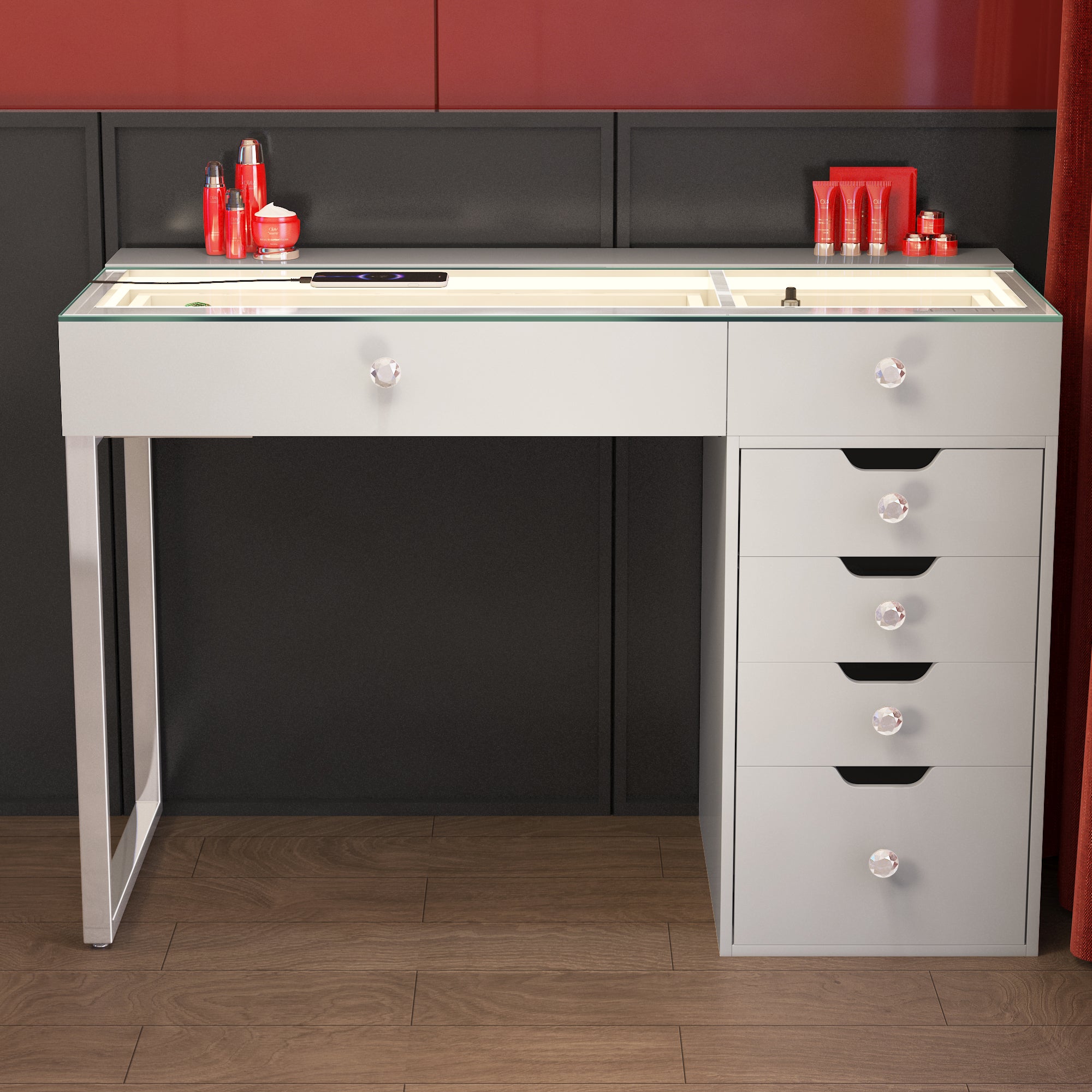 VANITII Diana Vanity Desk Pro - 6 Storage Drawers