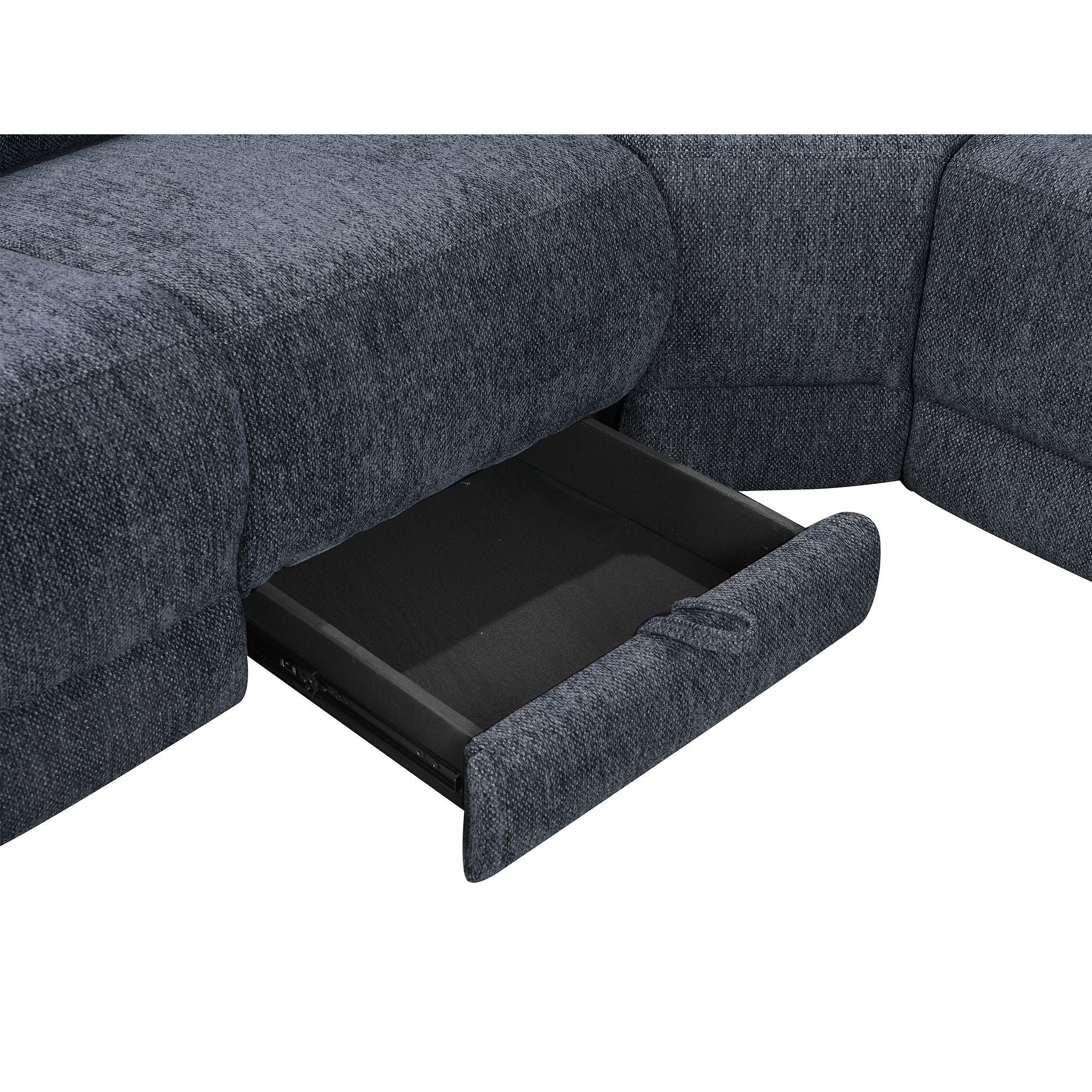 Power Recliner Sectional Fabric Sofa MC3020 Blue