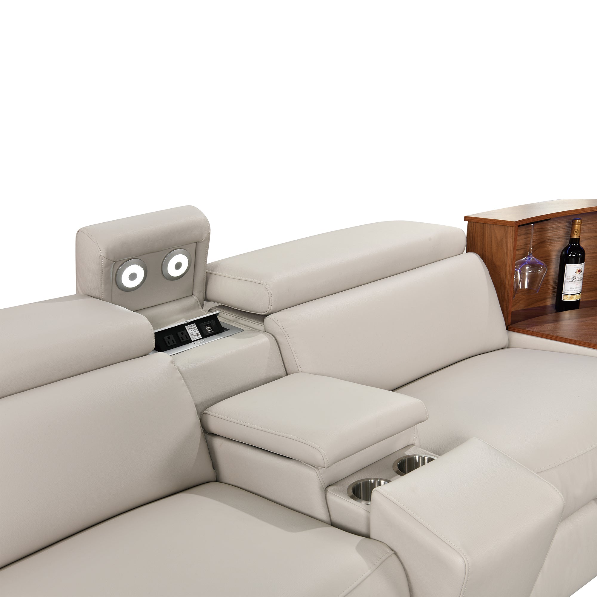 Power Recliner Air Leather Sectional MC3028A Beige