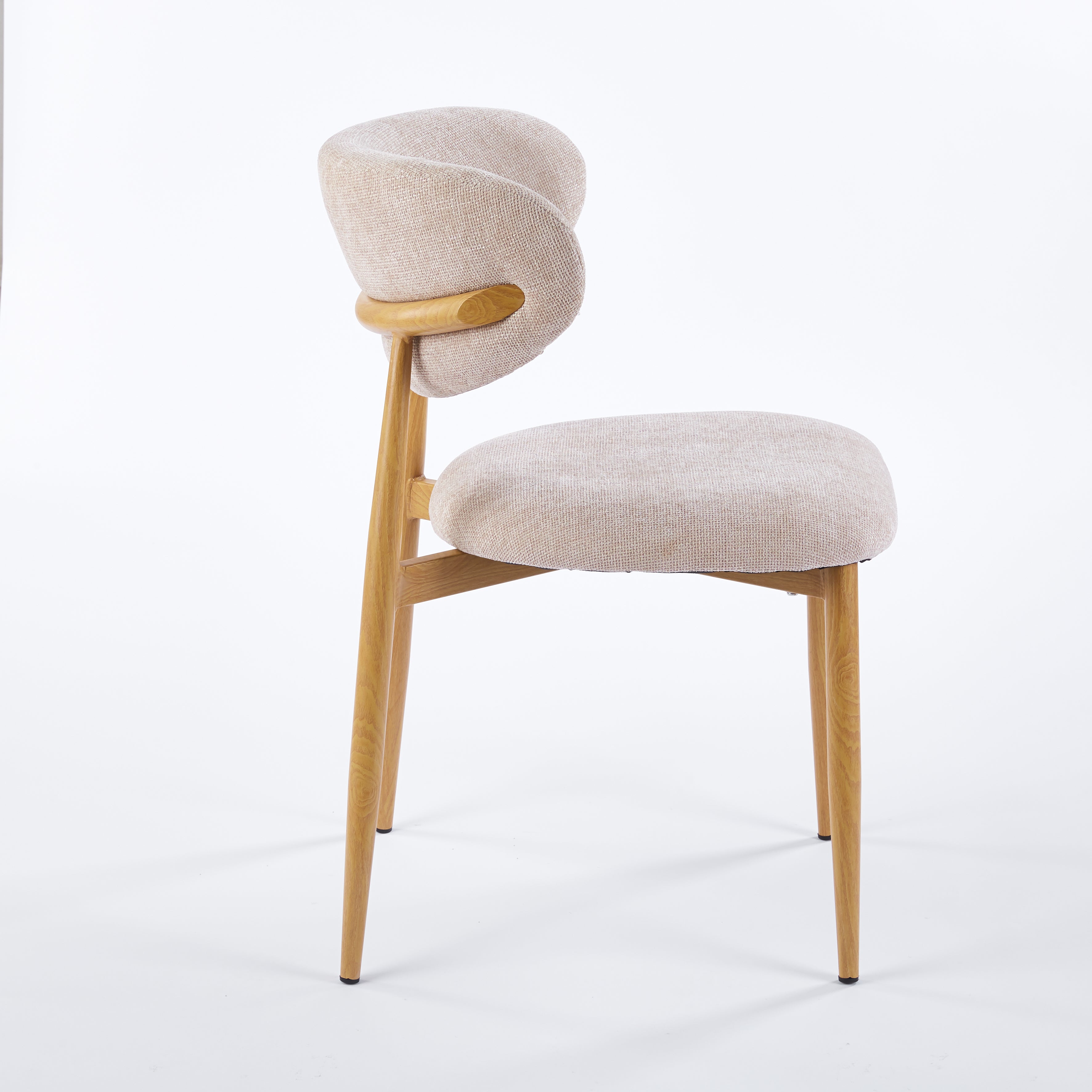 Steel Legs with Wood Grain Transfer Print Dining Chair