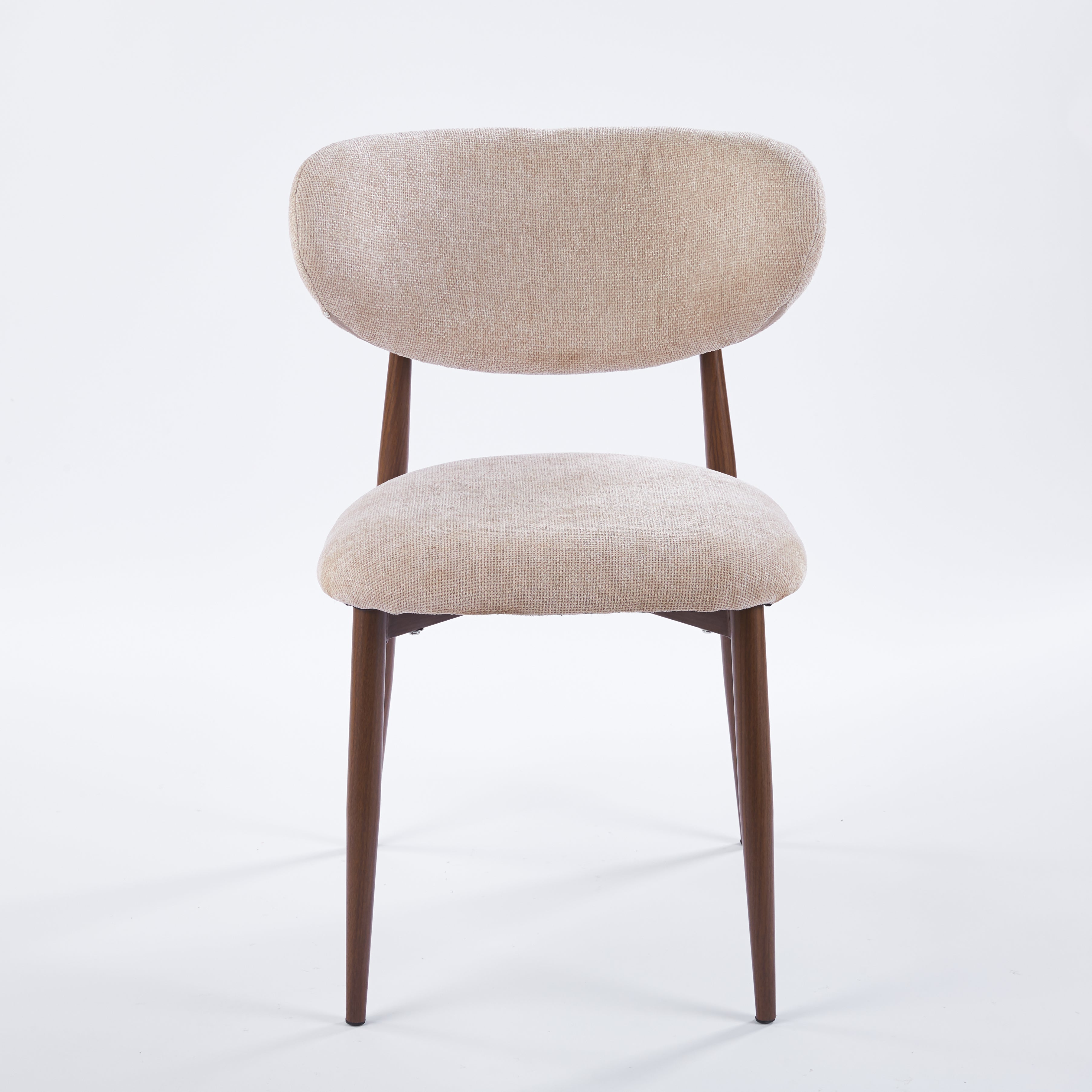 Steel Legs with Wood Grain Transfer Print Dining Chair