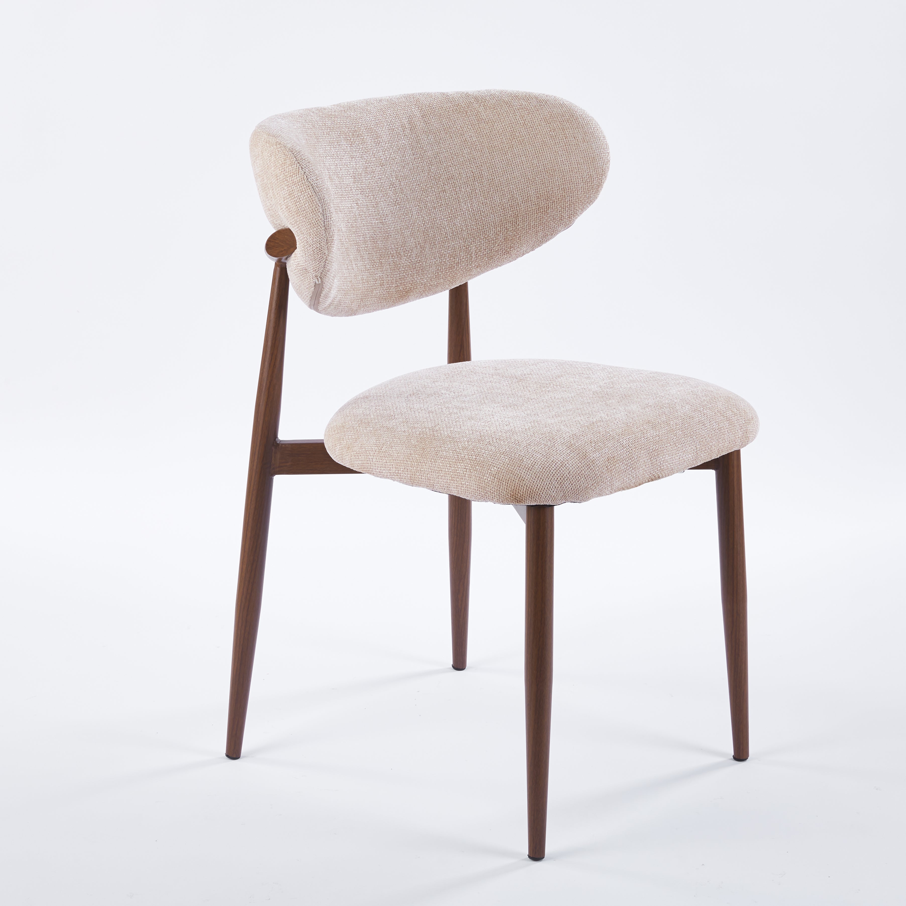 Steel Legs with Wood Grain Transfer Print Dining Chair