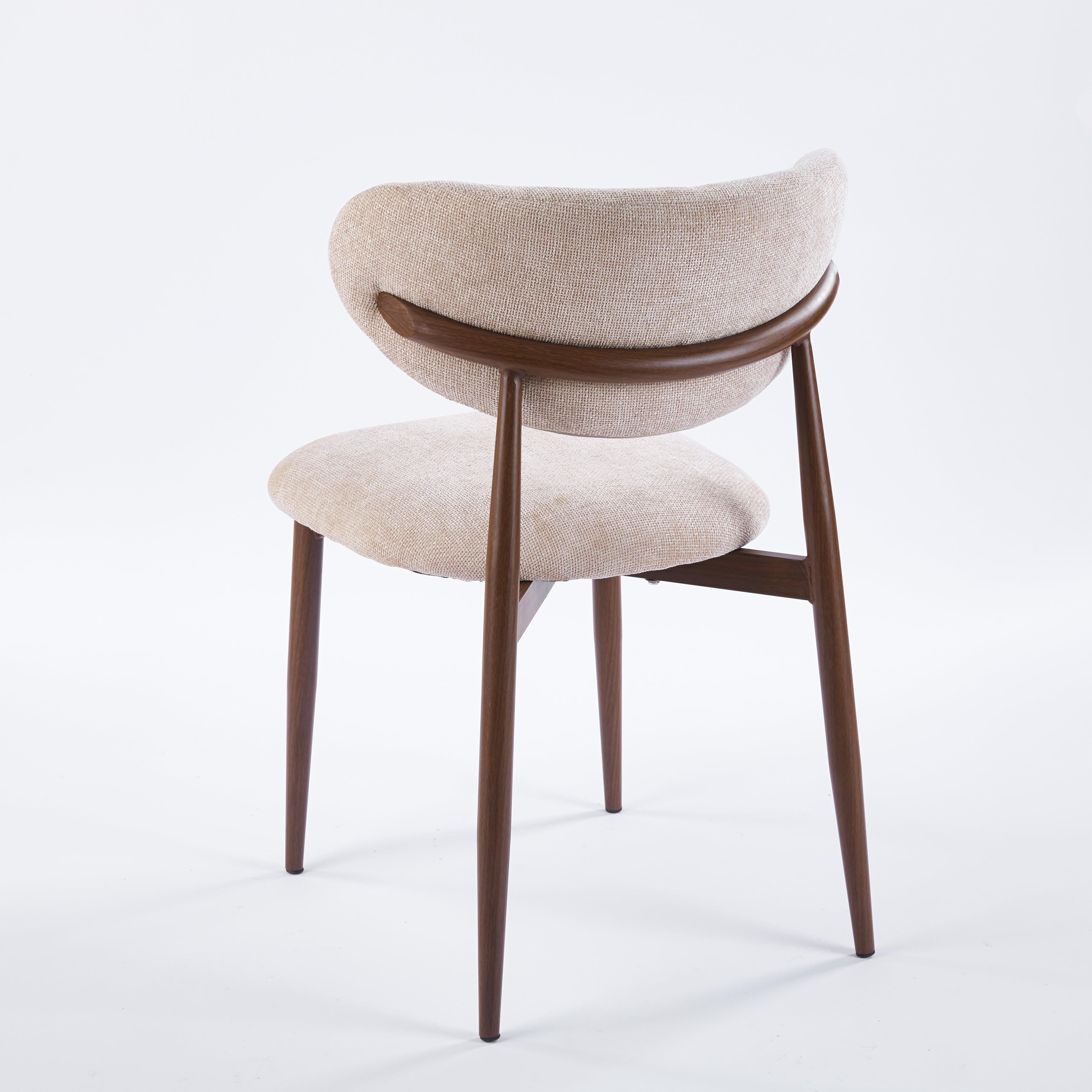 Steel Legs with Wood Grain Transfer Print Dining Chair