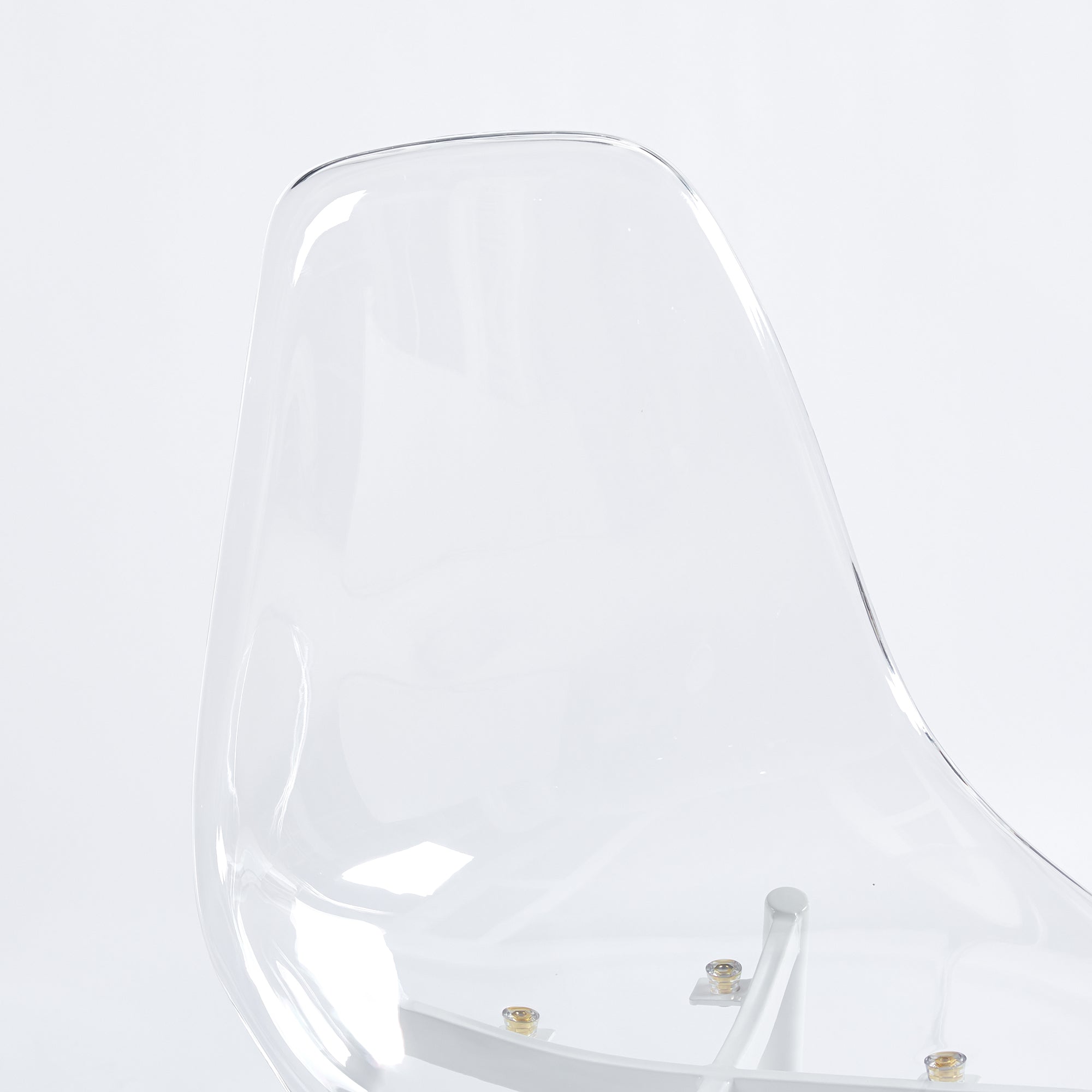 Clear Acrylic Accent Side Chairs w/ Metal Legs for Dining/Kitchen/Living Room