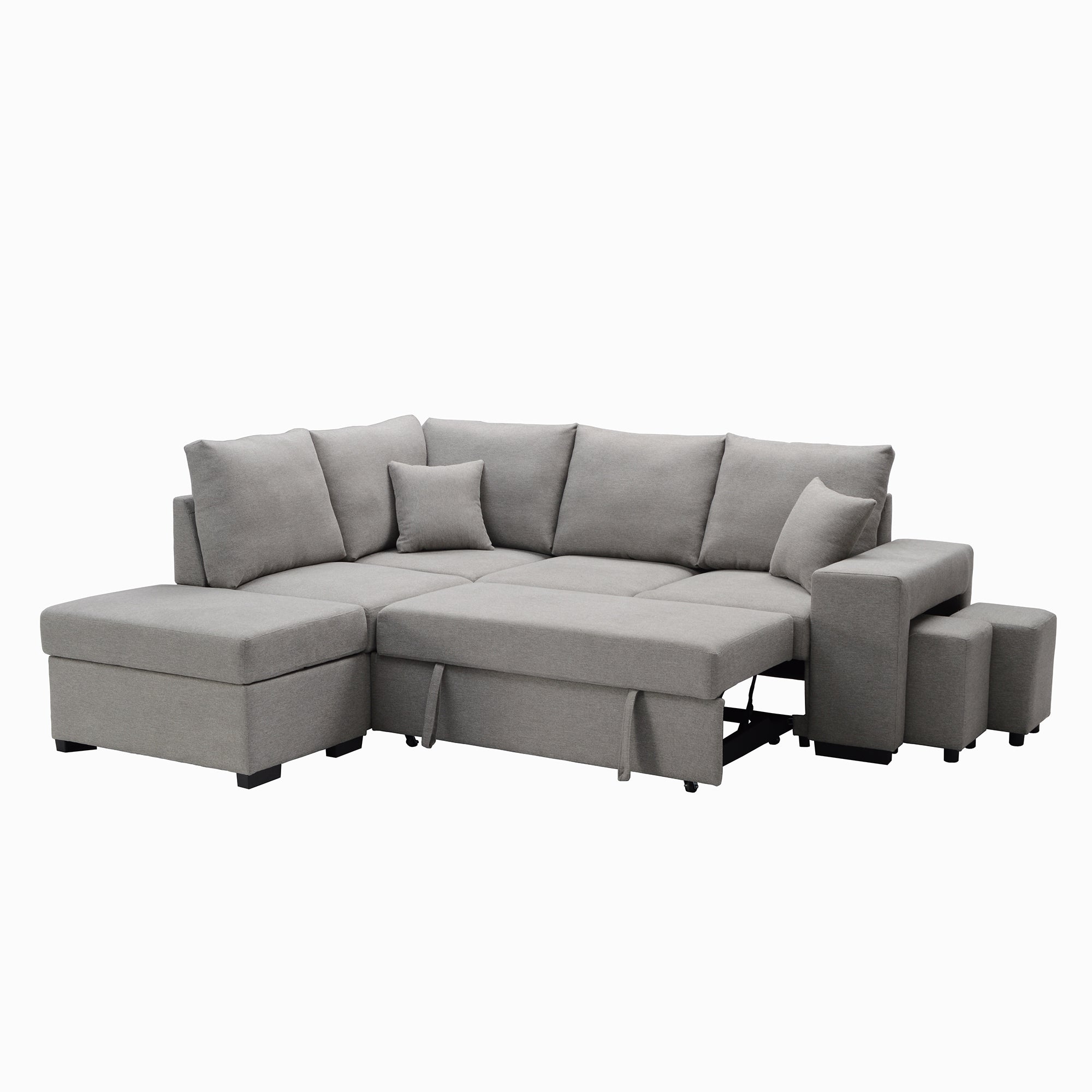 L-Shape sofa with storage and Pull-out bed