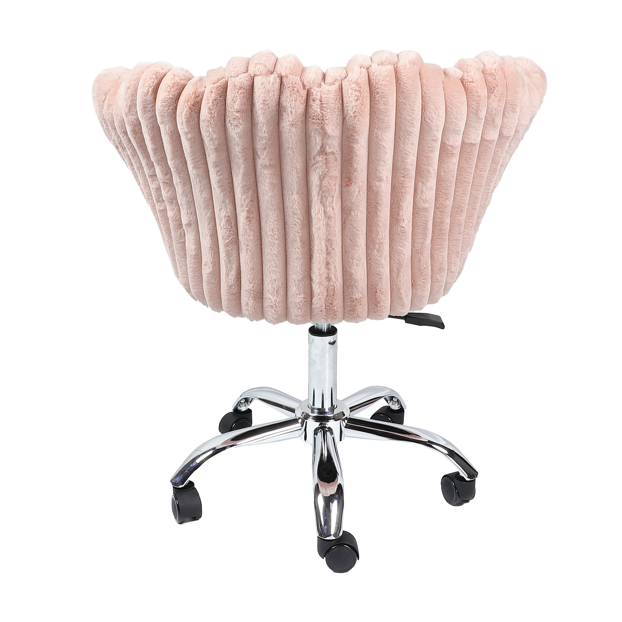 Anna Swivel Rabbit Fur Vanity Chair