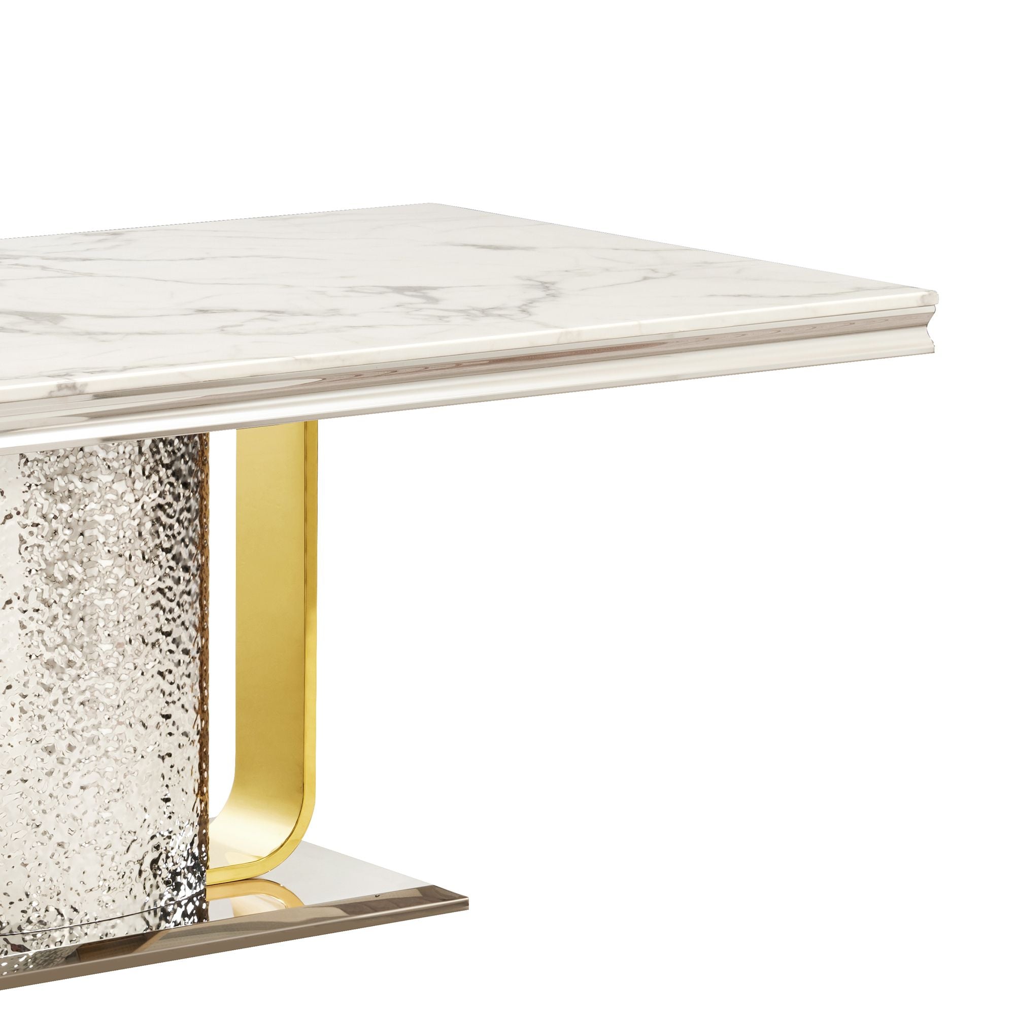 artificial marble + polished metal accents