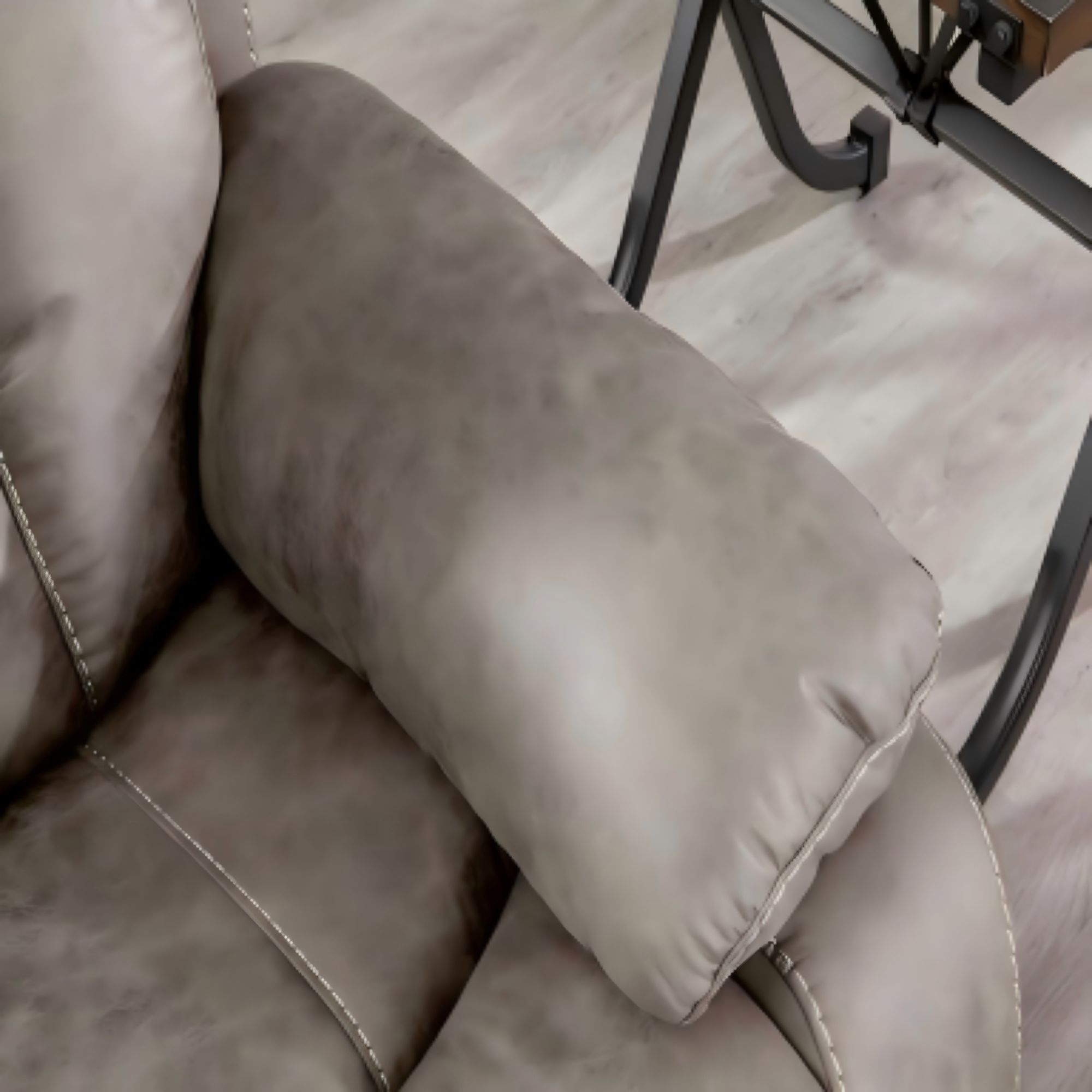 Kael Power Recliner & 2-Seater Sofa Set, Breathable Leather with Side Armrest Storage, Rustic Home Theater Seating