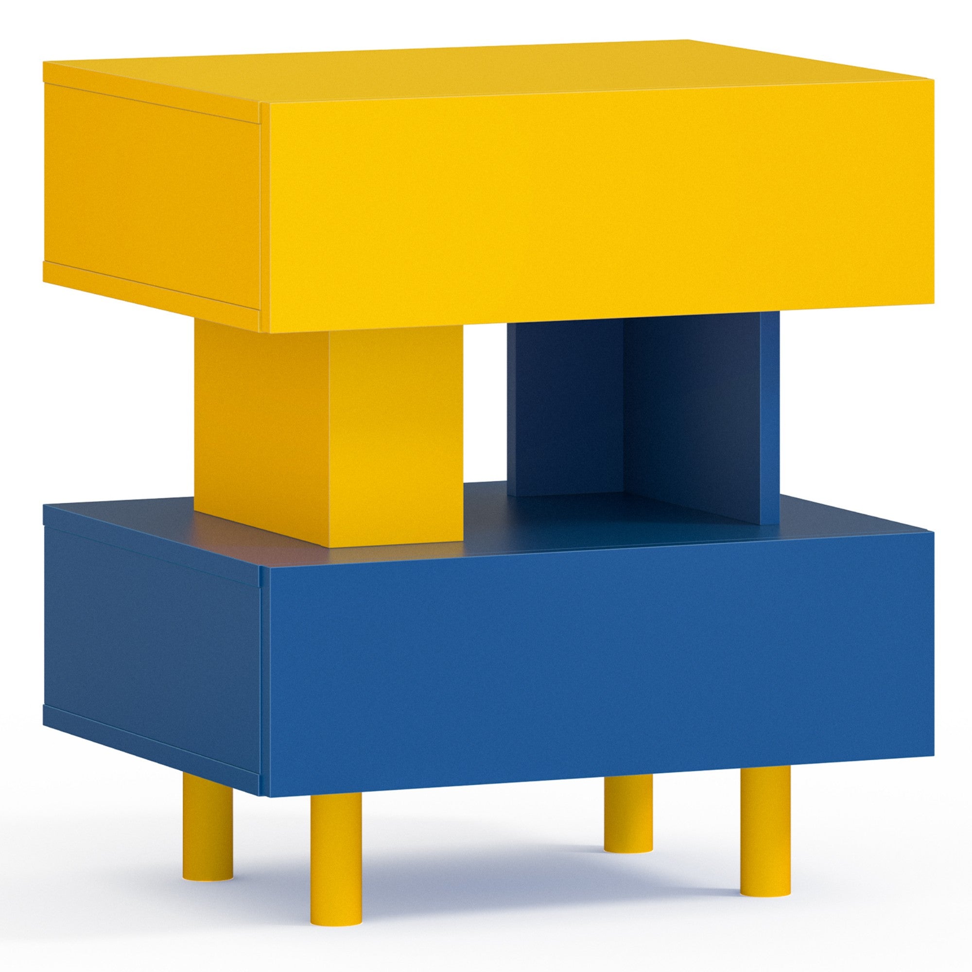 Large Storage Space Modern Nightstand End Side Table