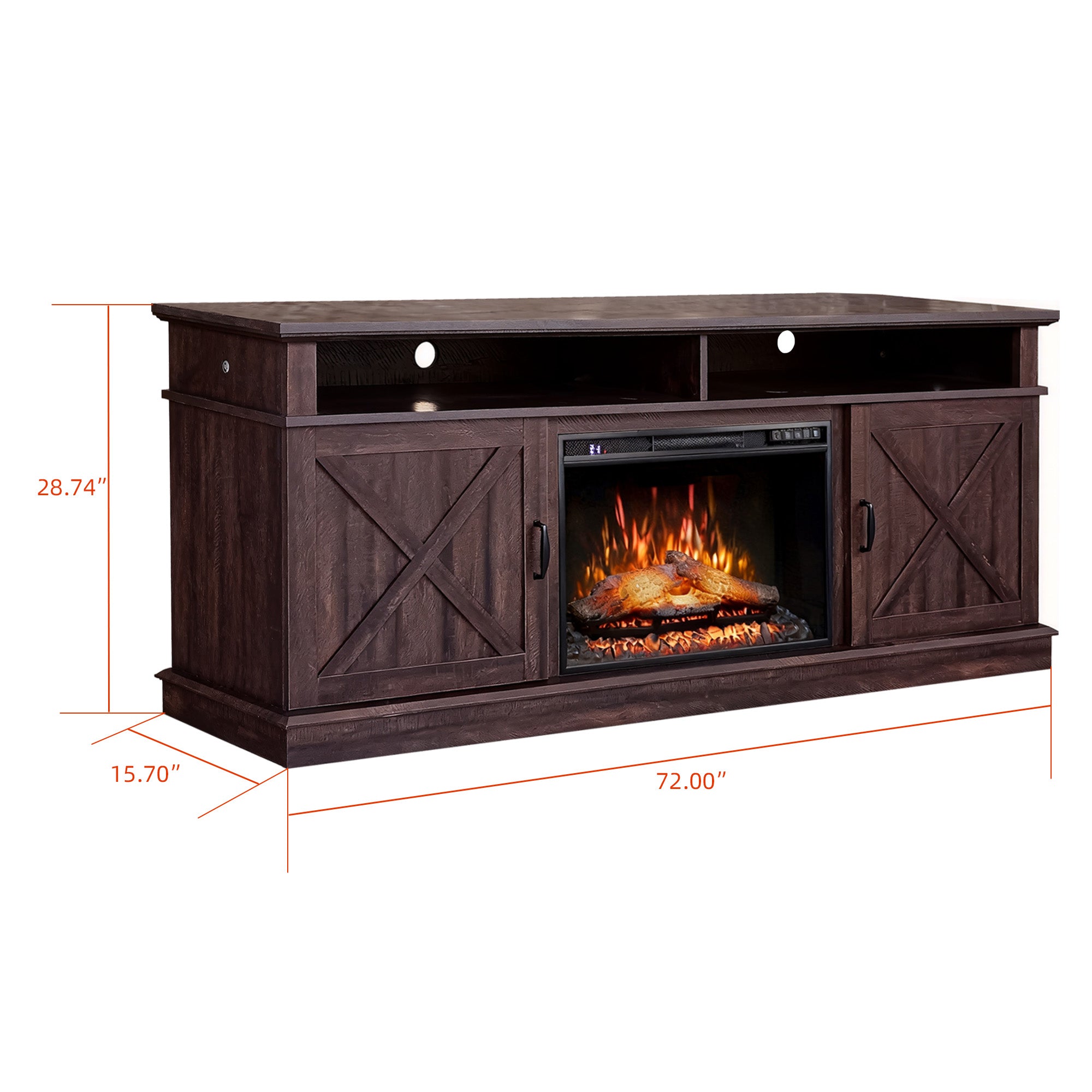 Melamine Veneer TV stand 27'' Fireplace Mantel