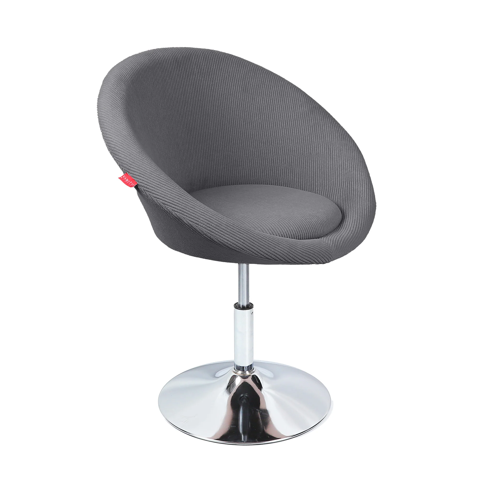 Bella Swivel Corduroy Vanity Chair-Grey