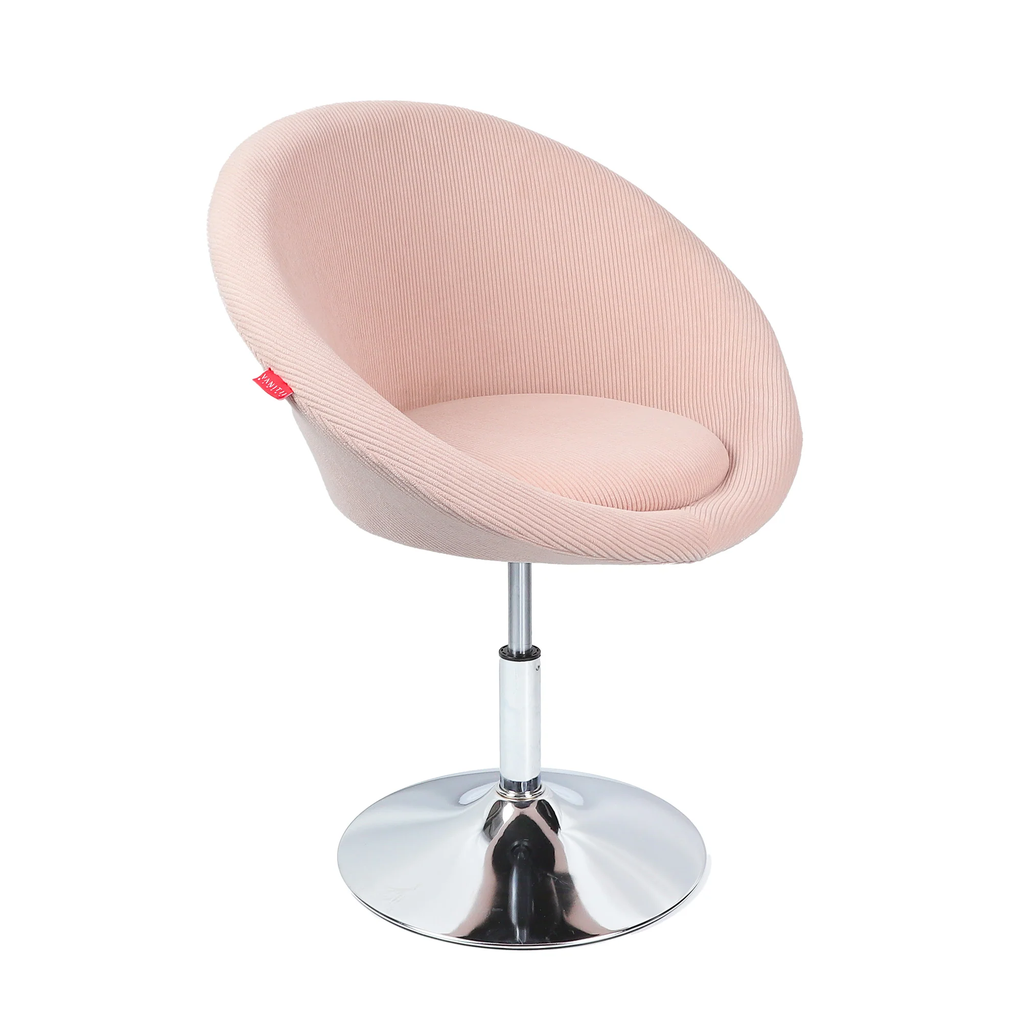 Bella Swivel Corduroy Vanity Chair-Pink