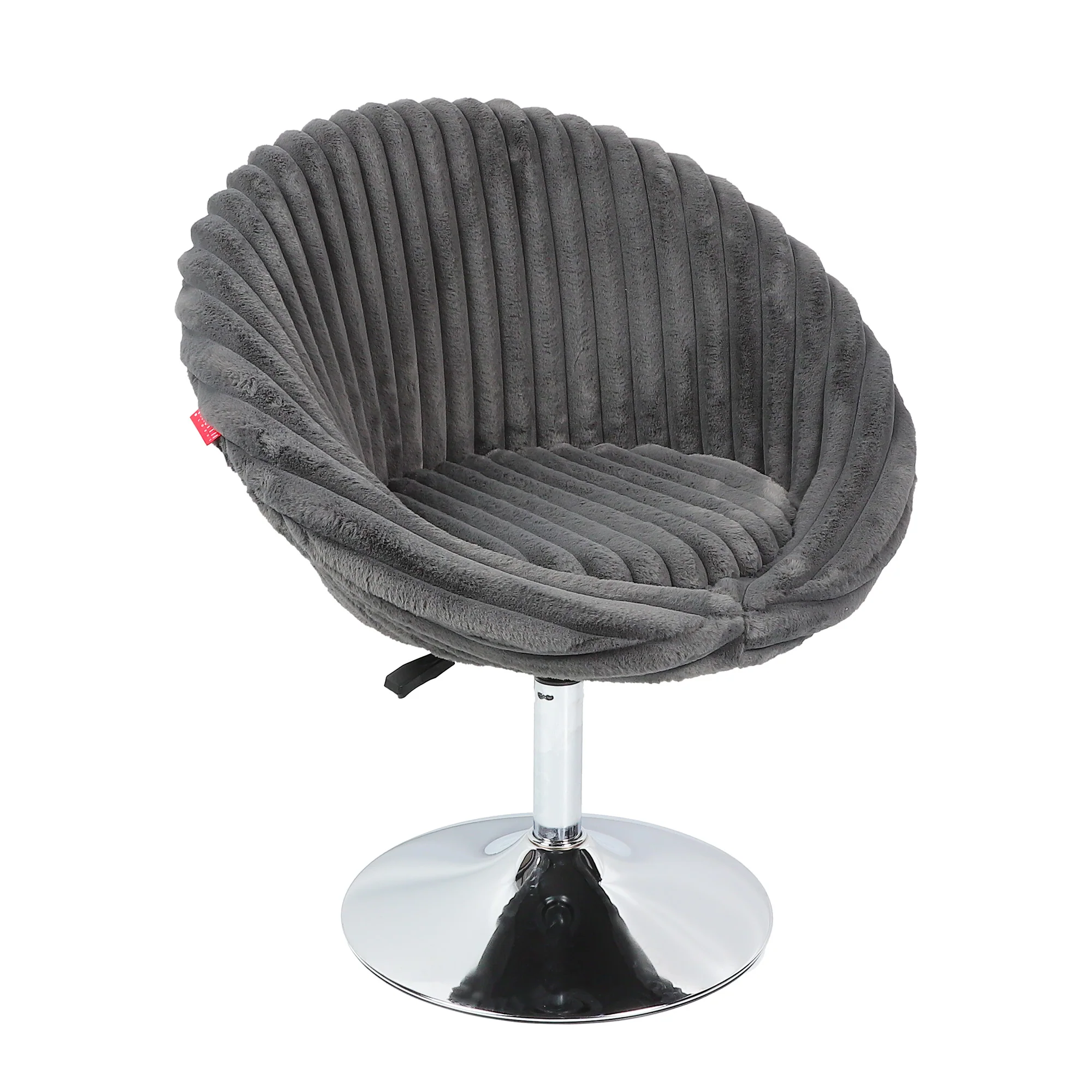 Bella Swivel Rabbit Fur Vanity Chair thumbnail view 2