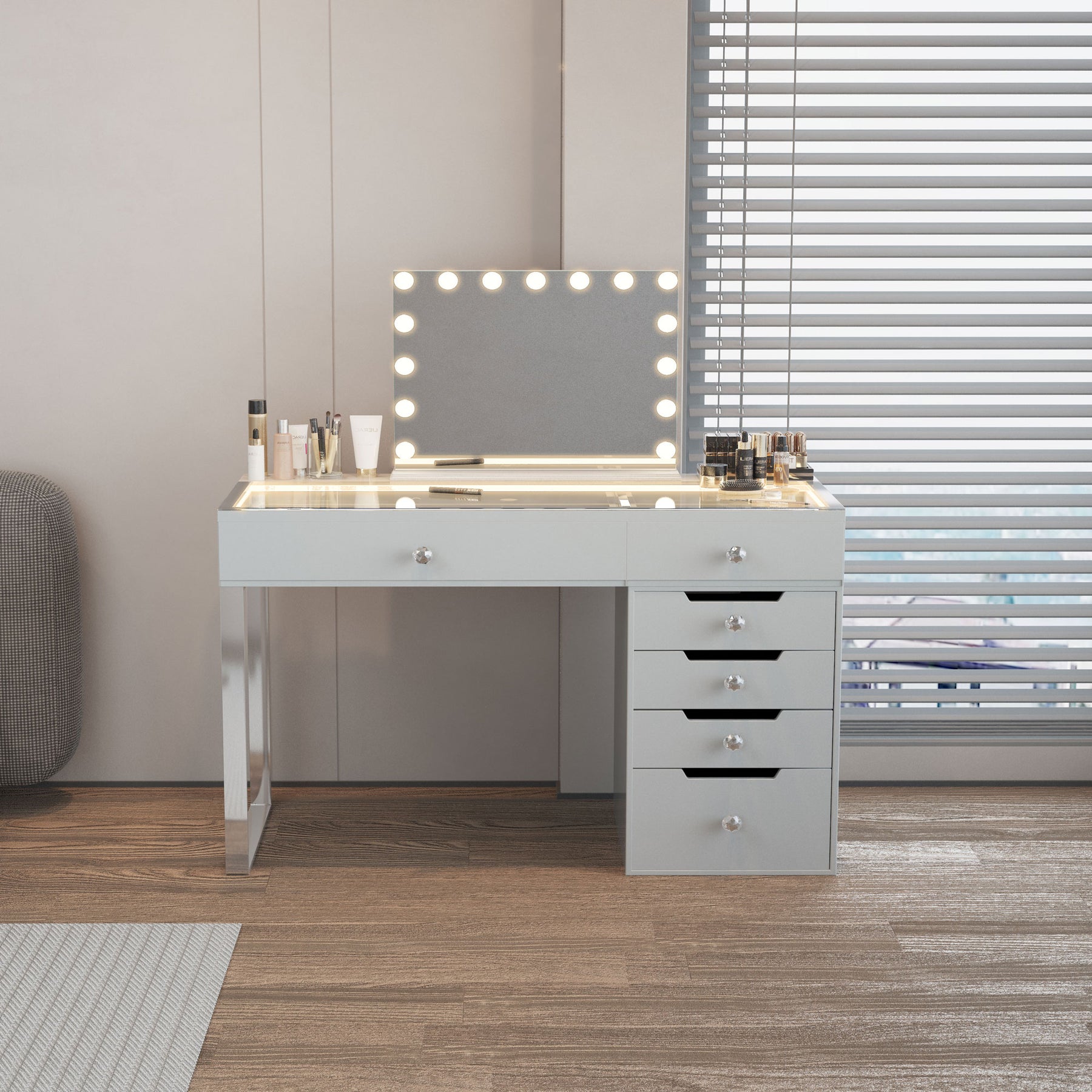 VANITII Diana Vanity Desk Vanity Desk With Mirror Vanity Desks