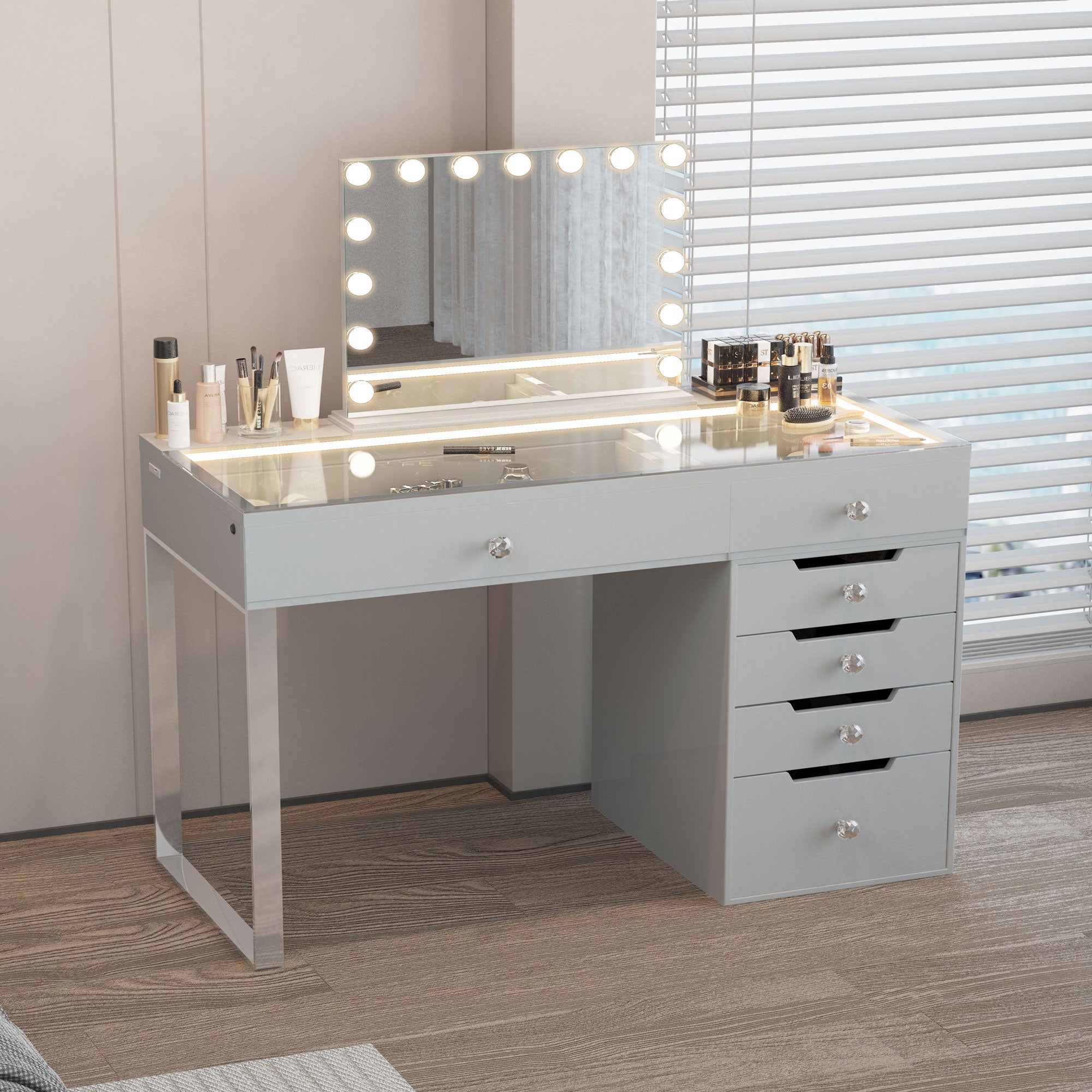 VANITII Diana Vanity Desk Vanity Desk With Mirror Vanity Desks