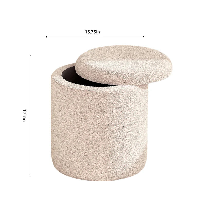 VANITII Lambswool Storage Stool