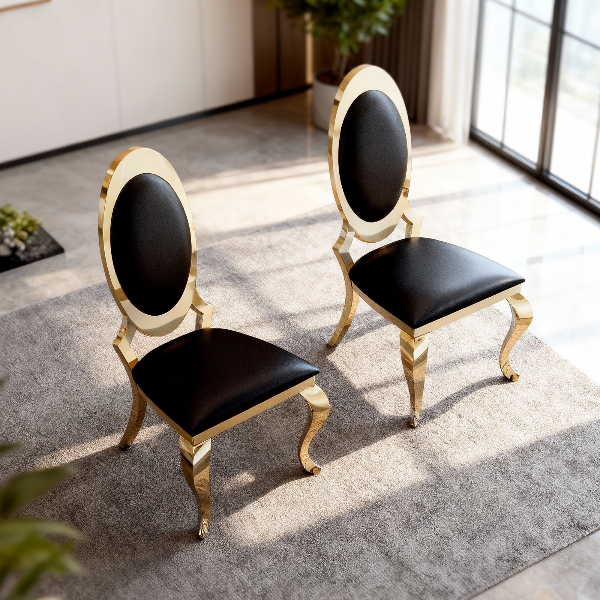 Soft PU Leather Upholstered Chairs （Includes two chairs）