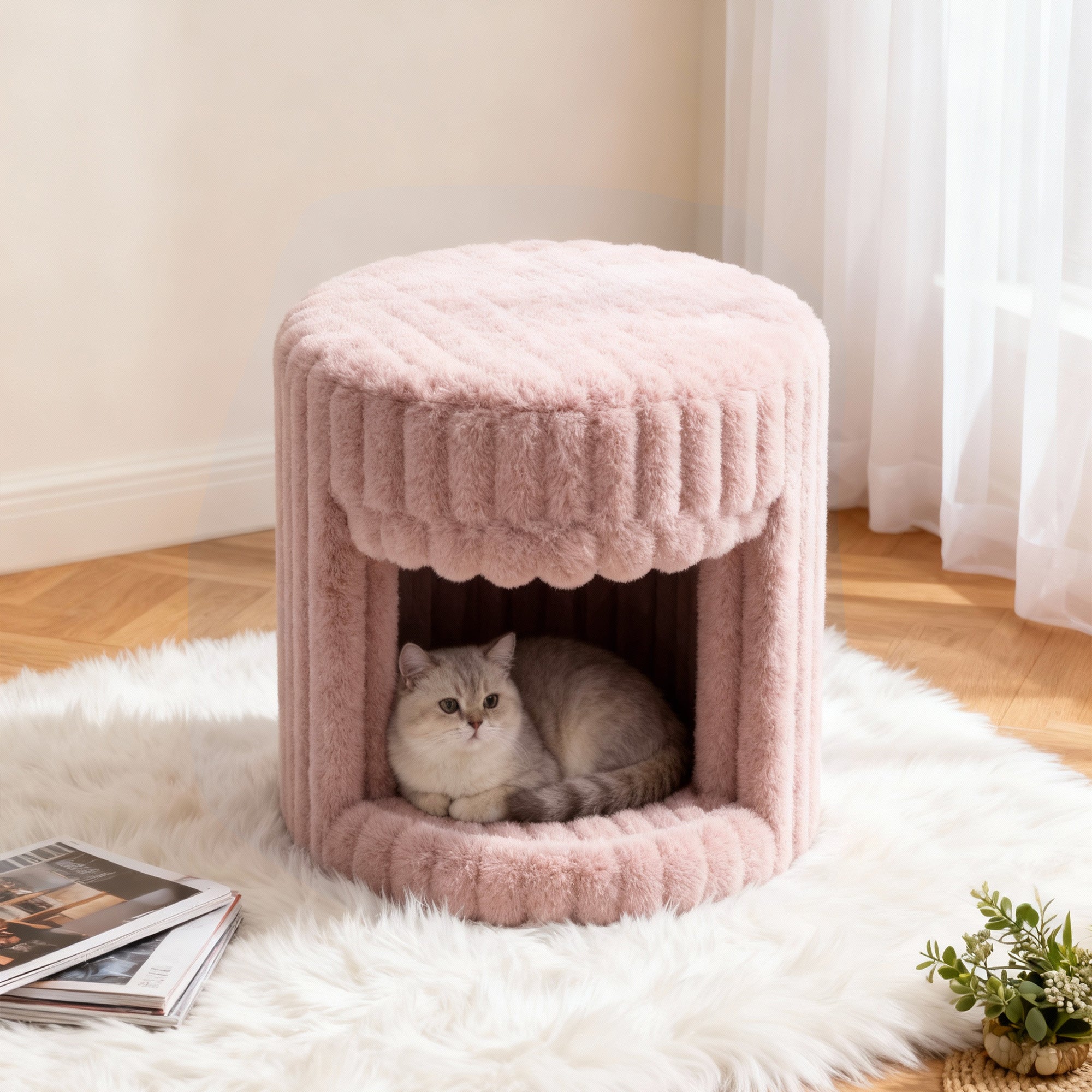VANITII Super Soft Rabbit Hair Cat Bed