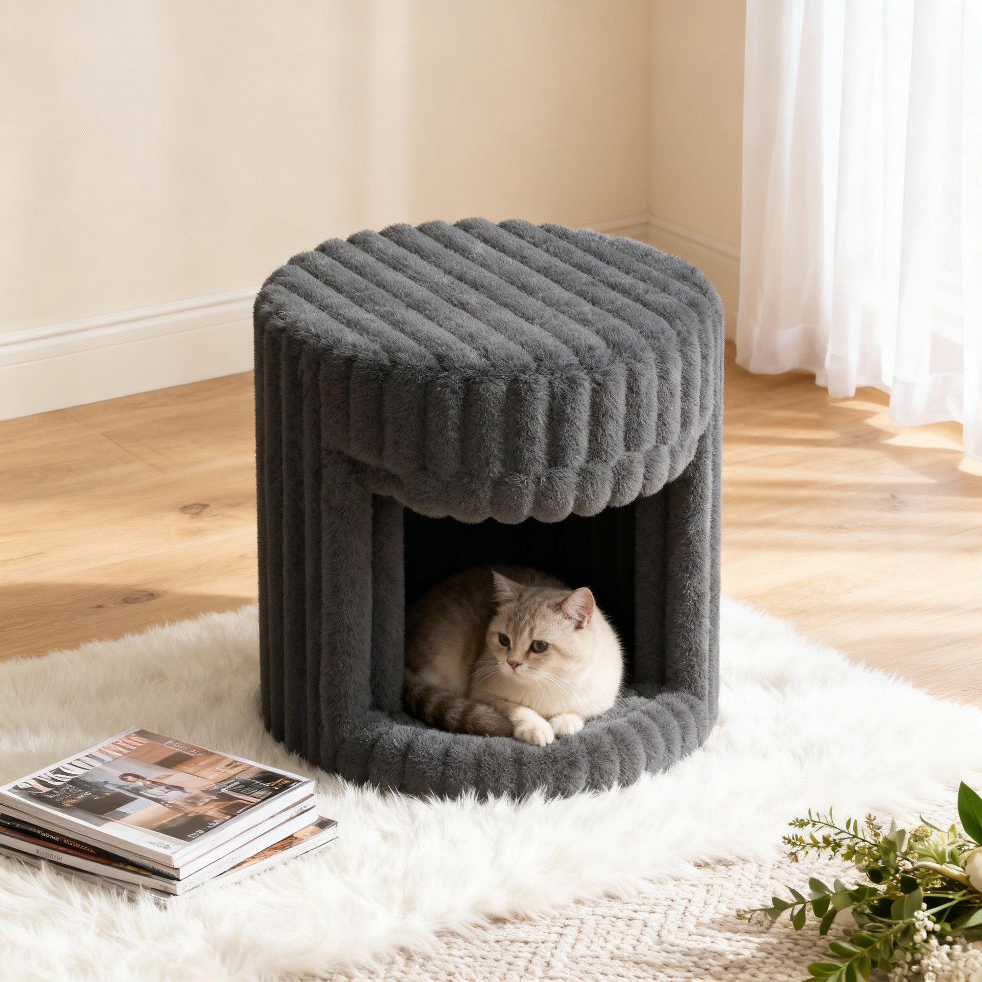 VANITII Super Soft Rabbit Hair Cat Bed