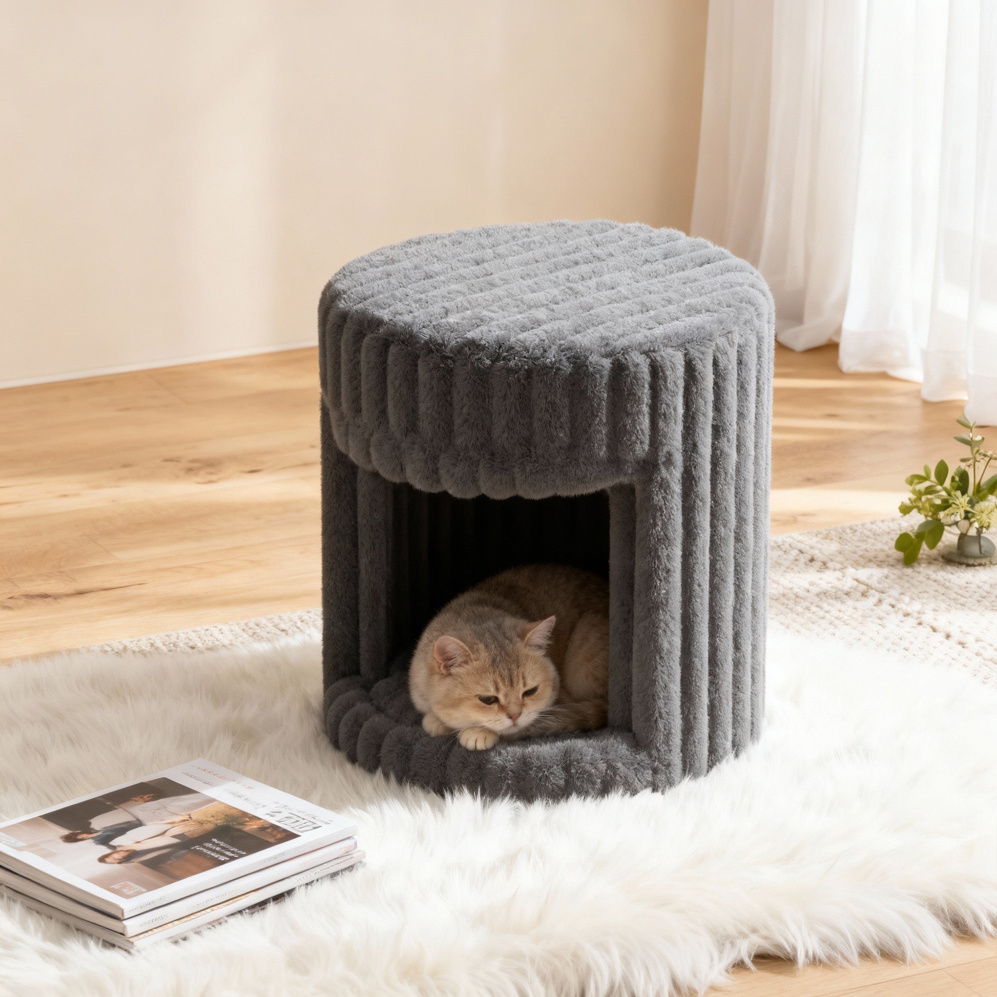 VANITII Super Soft Rabbit Hair Cat Bed