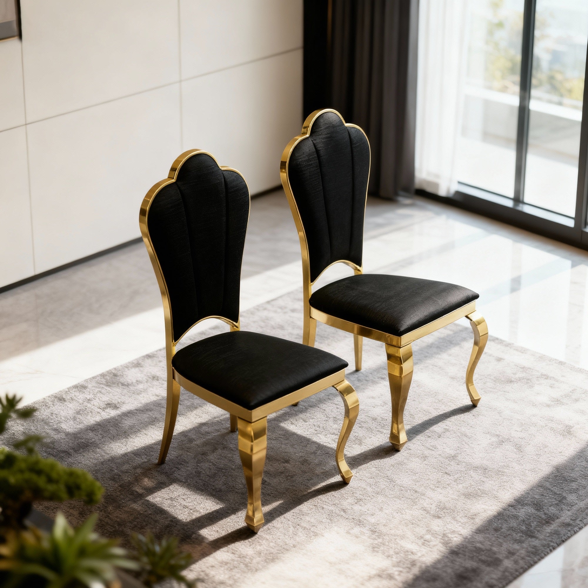 Mirror Glod Finish Dining Chair