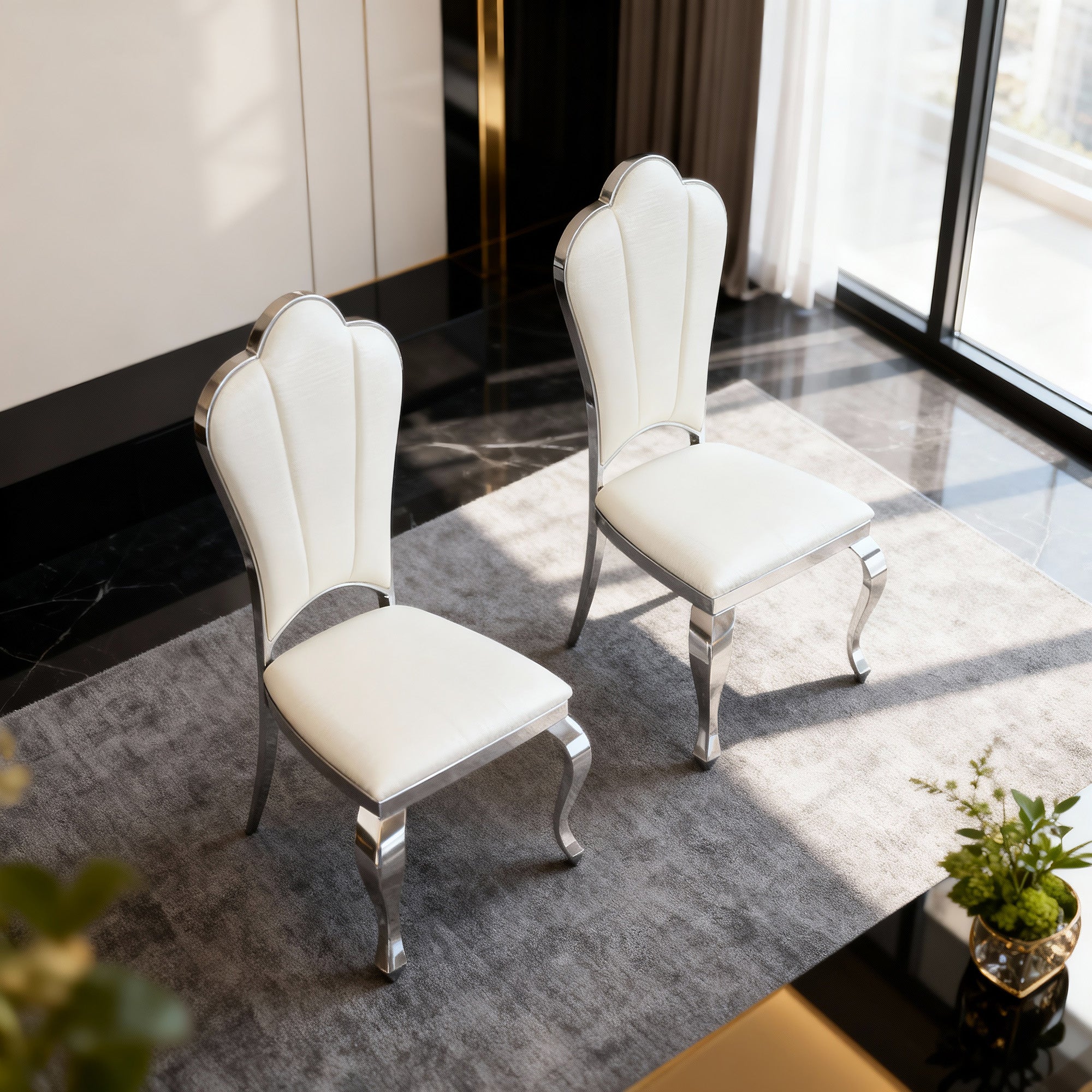 Mirror Glod Finish Dining Chair