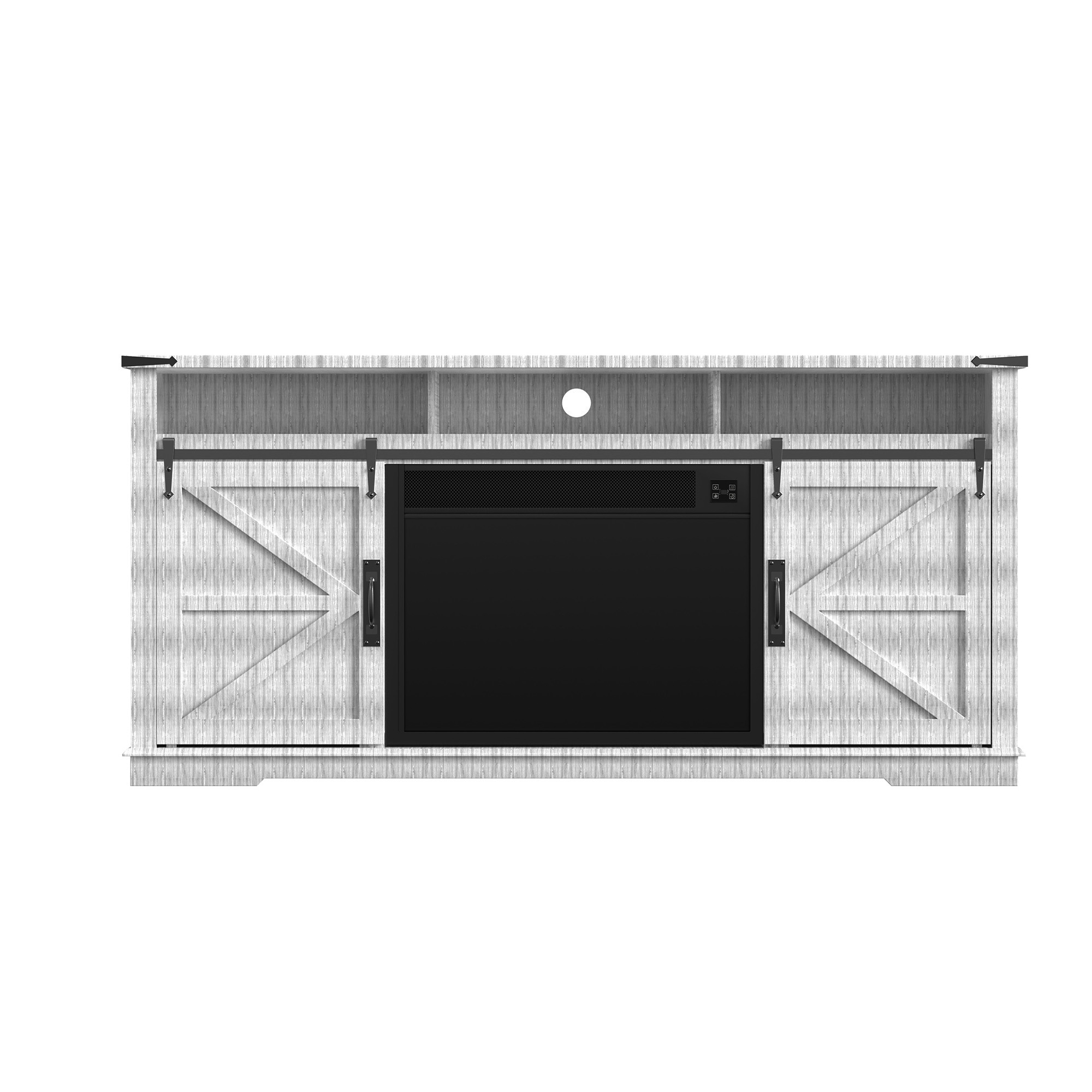 Fully Assembled TV stand with an electronic fireplace