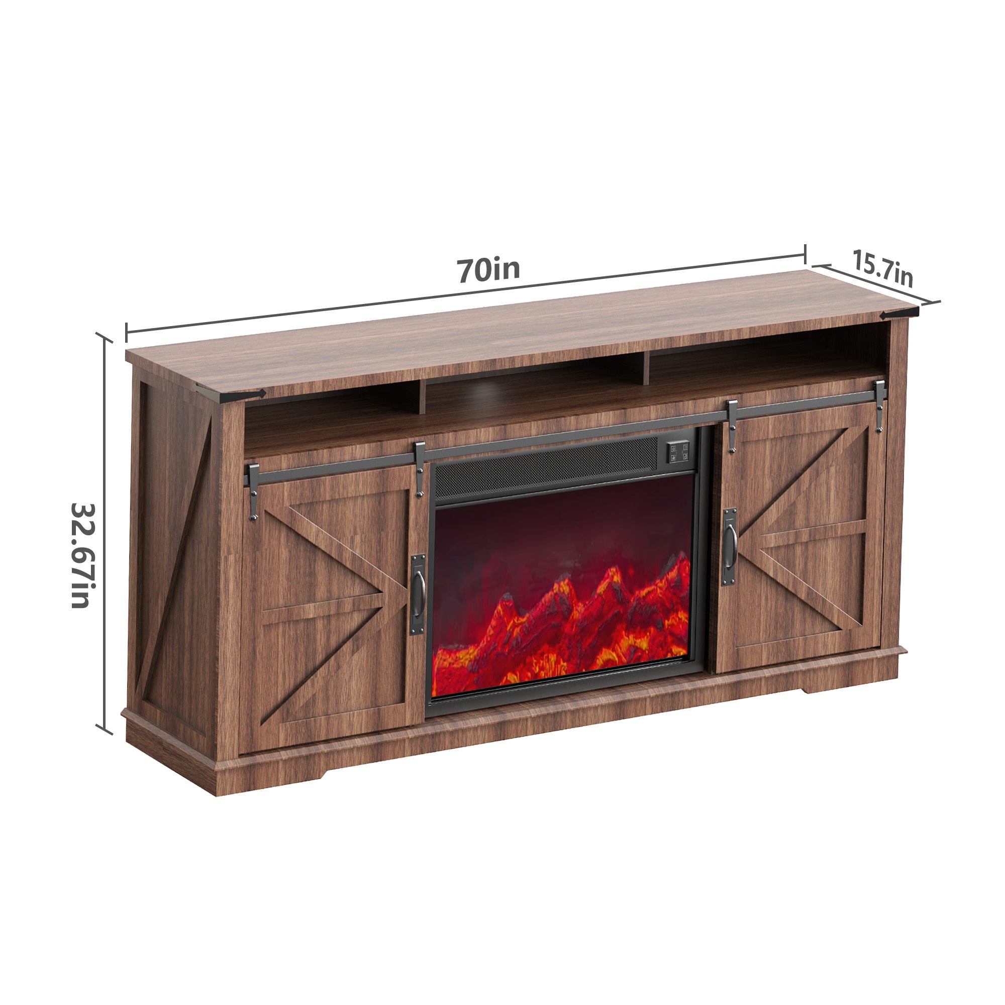 Fully Assembled TV stand with an electronic fireplace