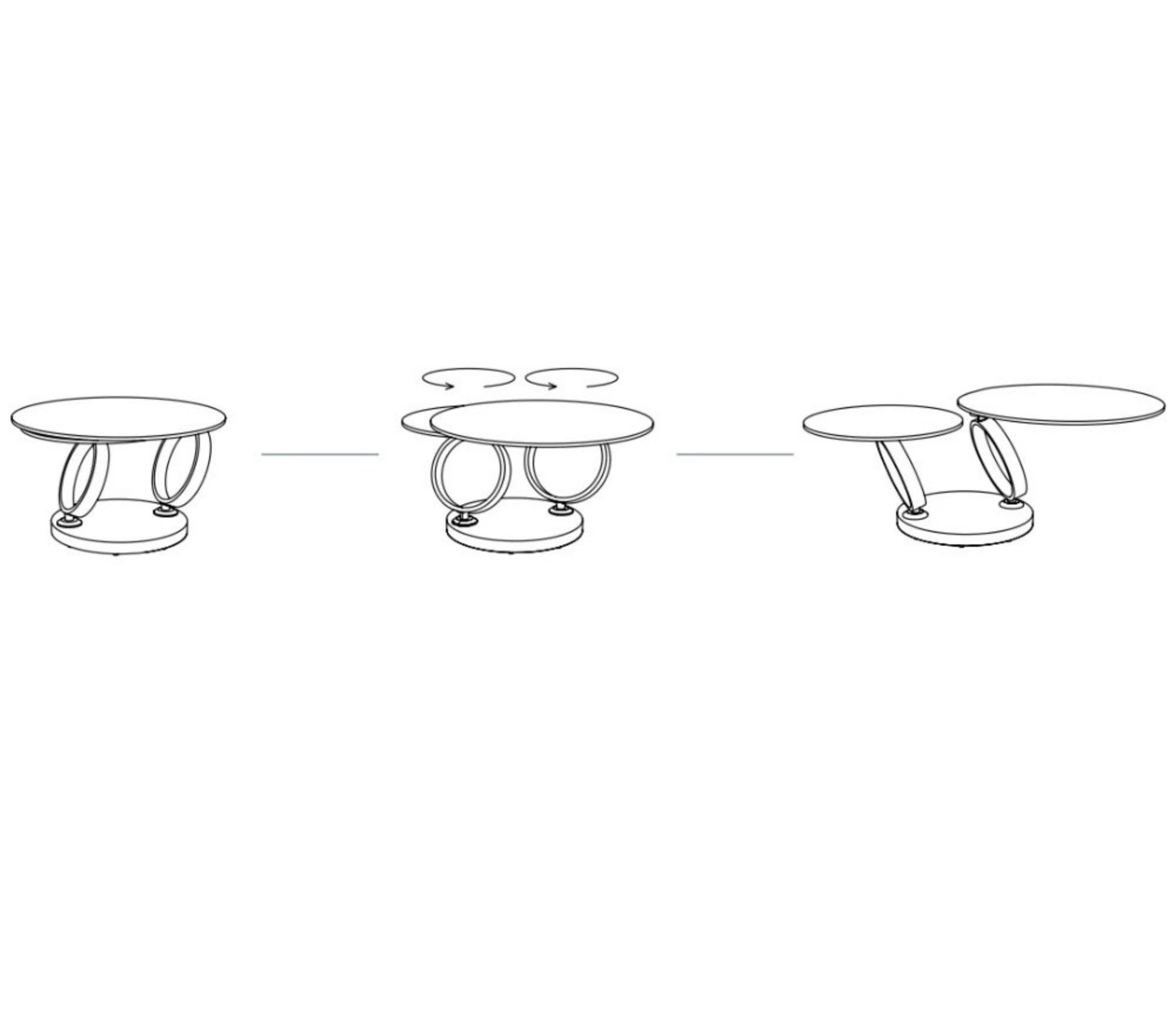Swivel 360 Degrees Glass Coffee Table