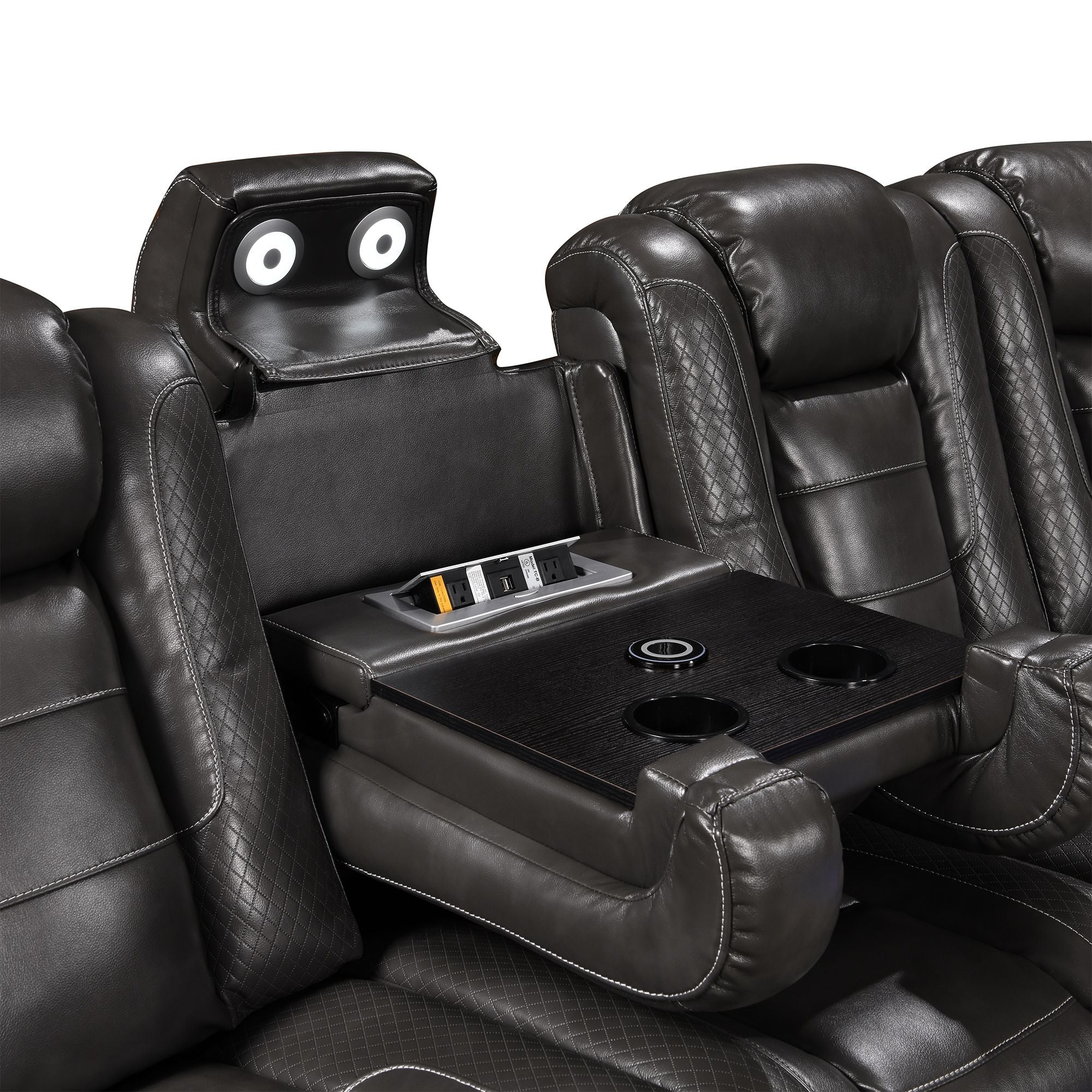 seat armrest top with storage box &amp; stainless steel cupholder