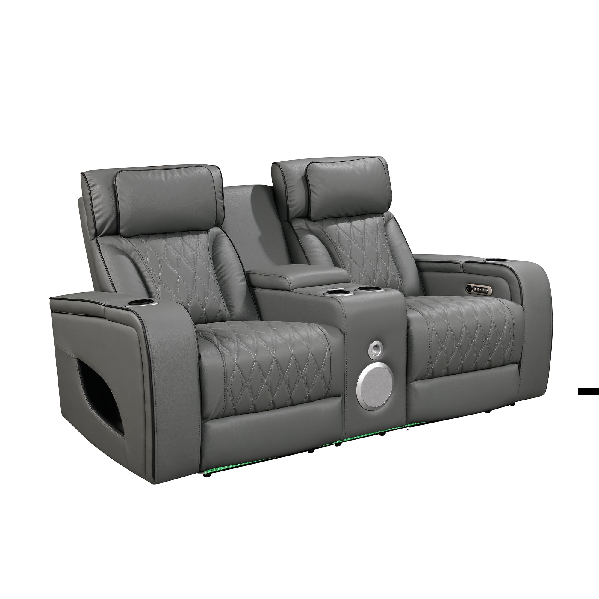 side view of power recliner sofa and loveseat perfect for furniture store floor display