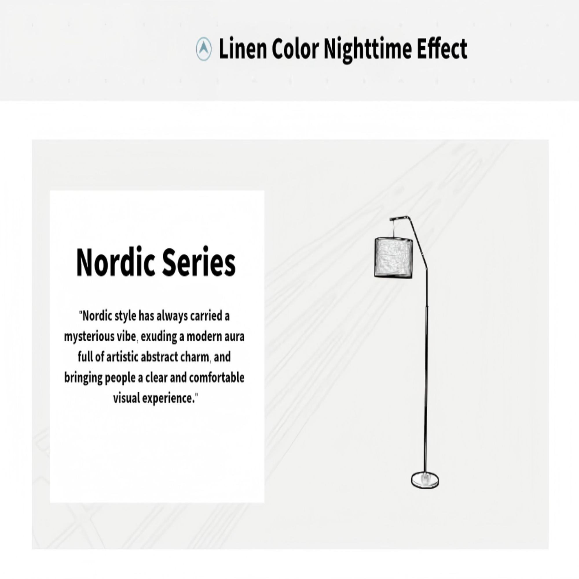 Modern Crescent Floor Lamp | Adjustable Swing Arm + Linen Shade | Nordic Minimalist Design for Living Room, Bedroom, or Study