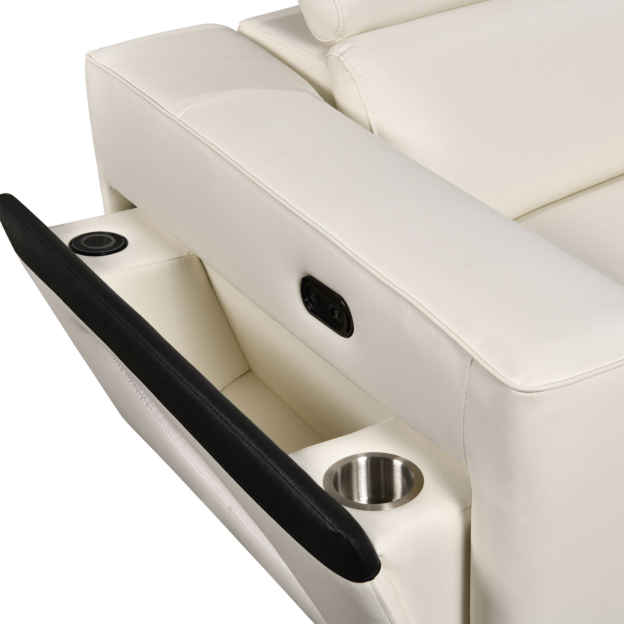 Power Recliner Air Leather Sectional MC3028A White