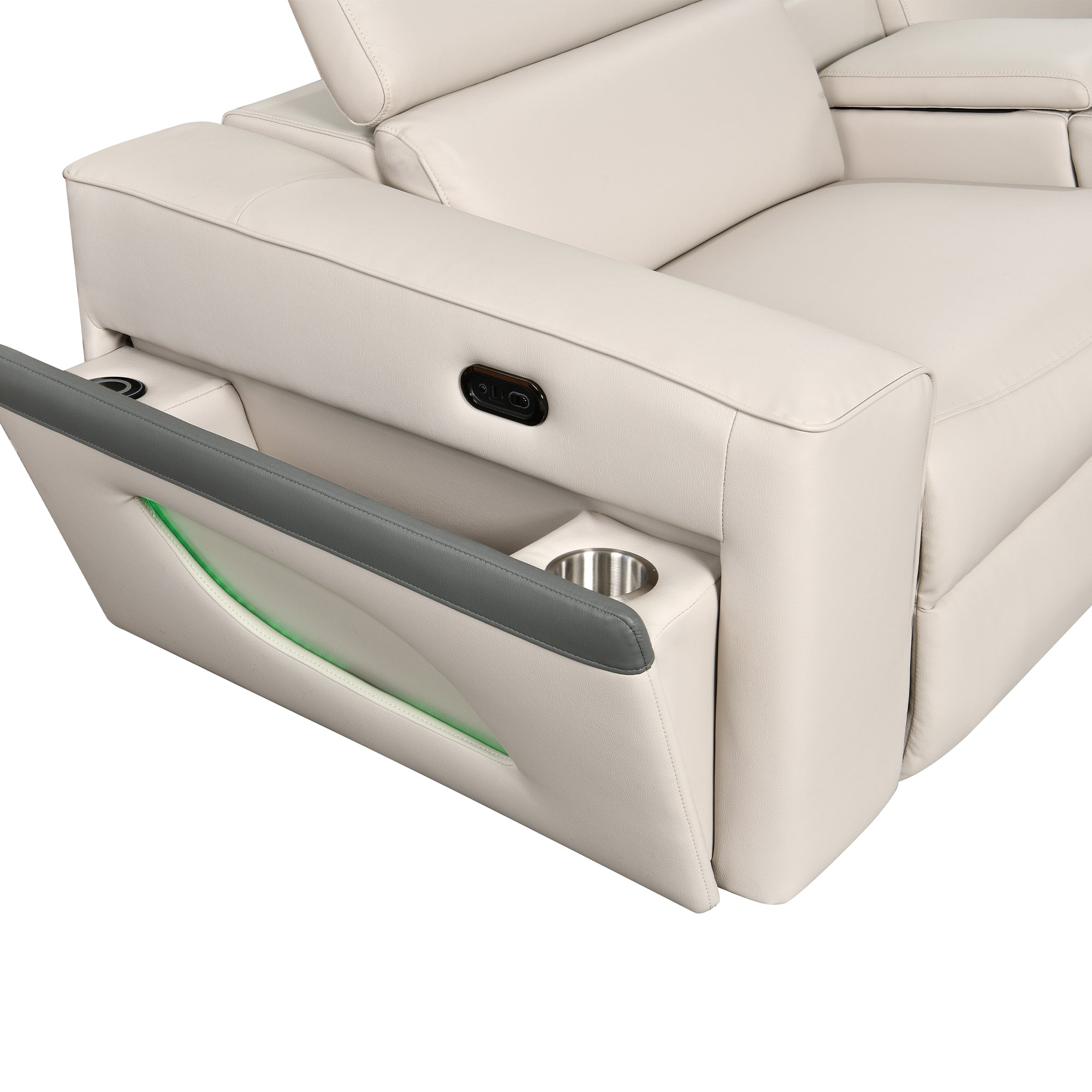 Power Recliner Air Leather Sectional MC3028A Beige