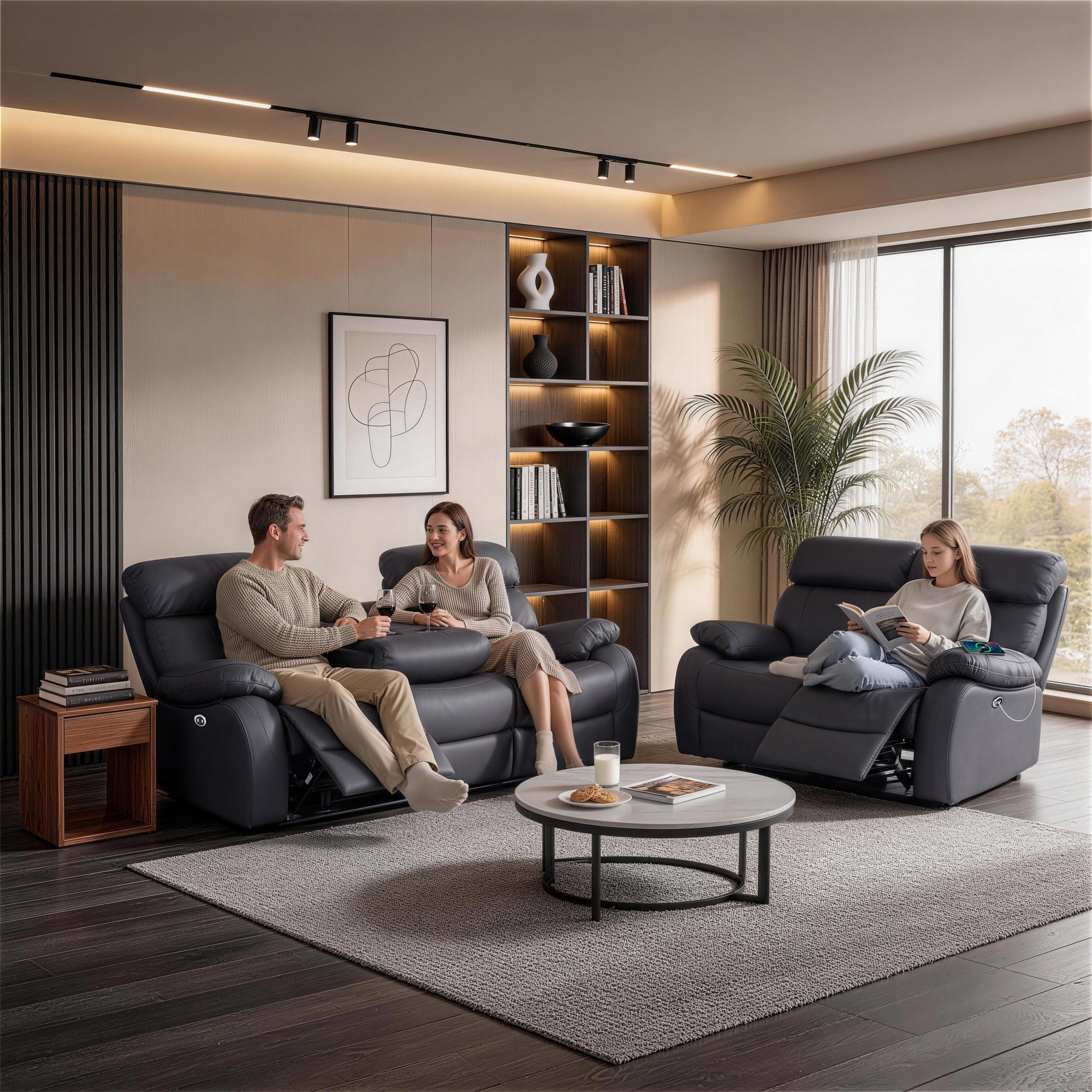 Harry Gray Power Recliner Sofa & Loveseat