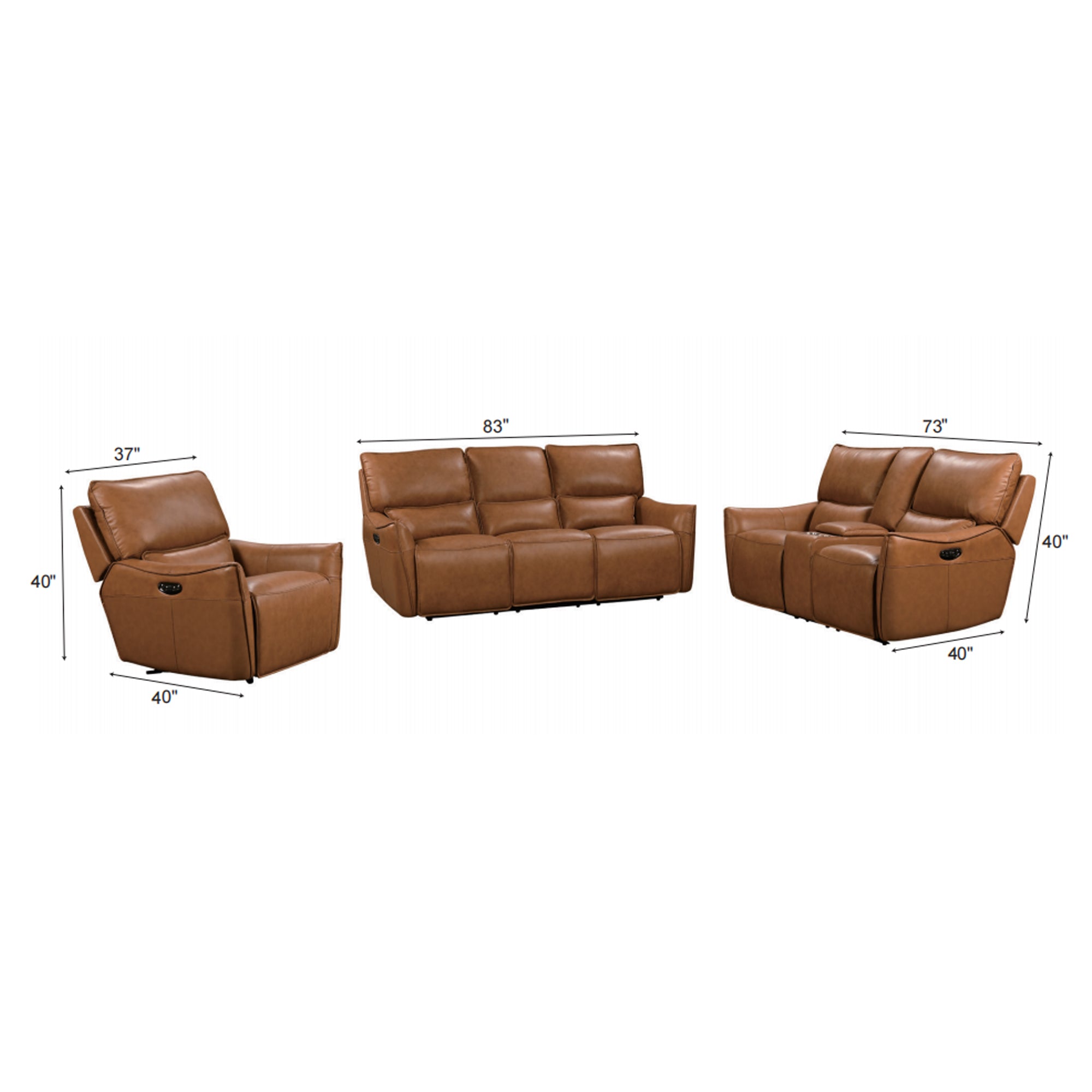 Power Recliner Sofa & Loveseat & Chair MR2676 Tan