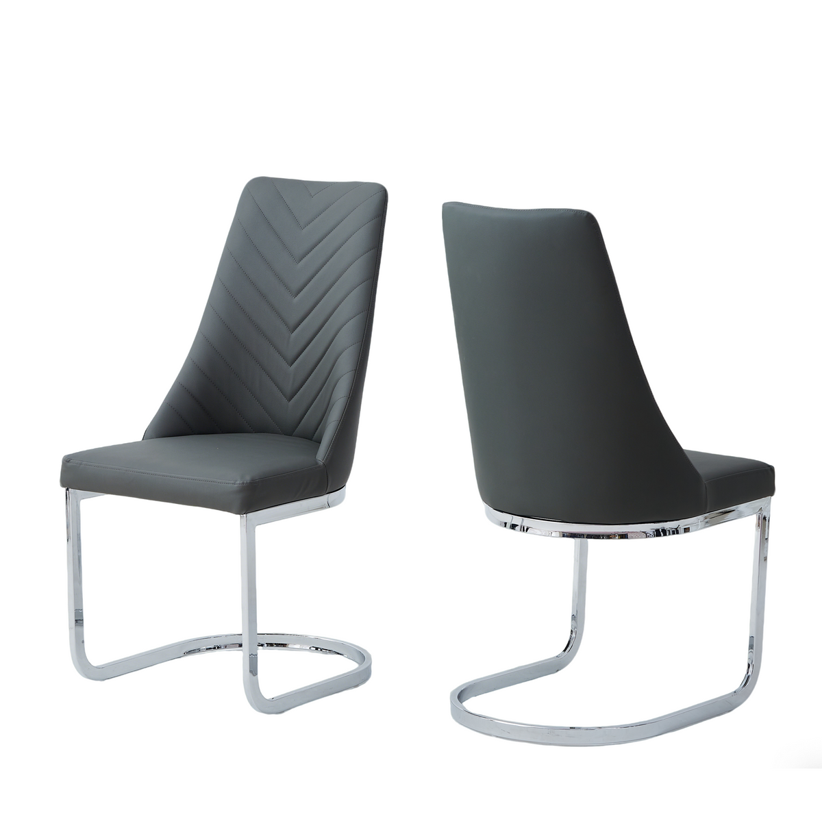 High Gloss Table and  Leather Chair-2PCS/CTN