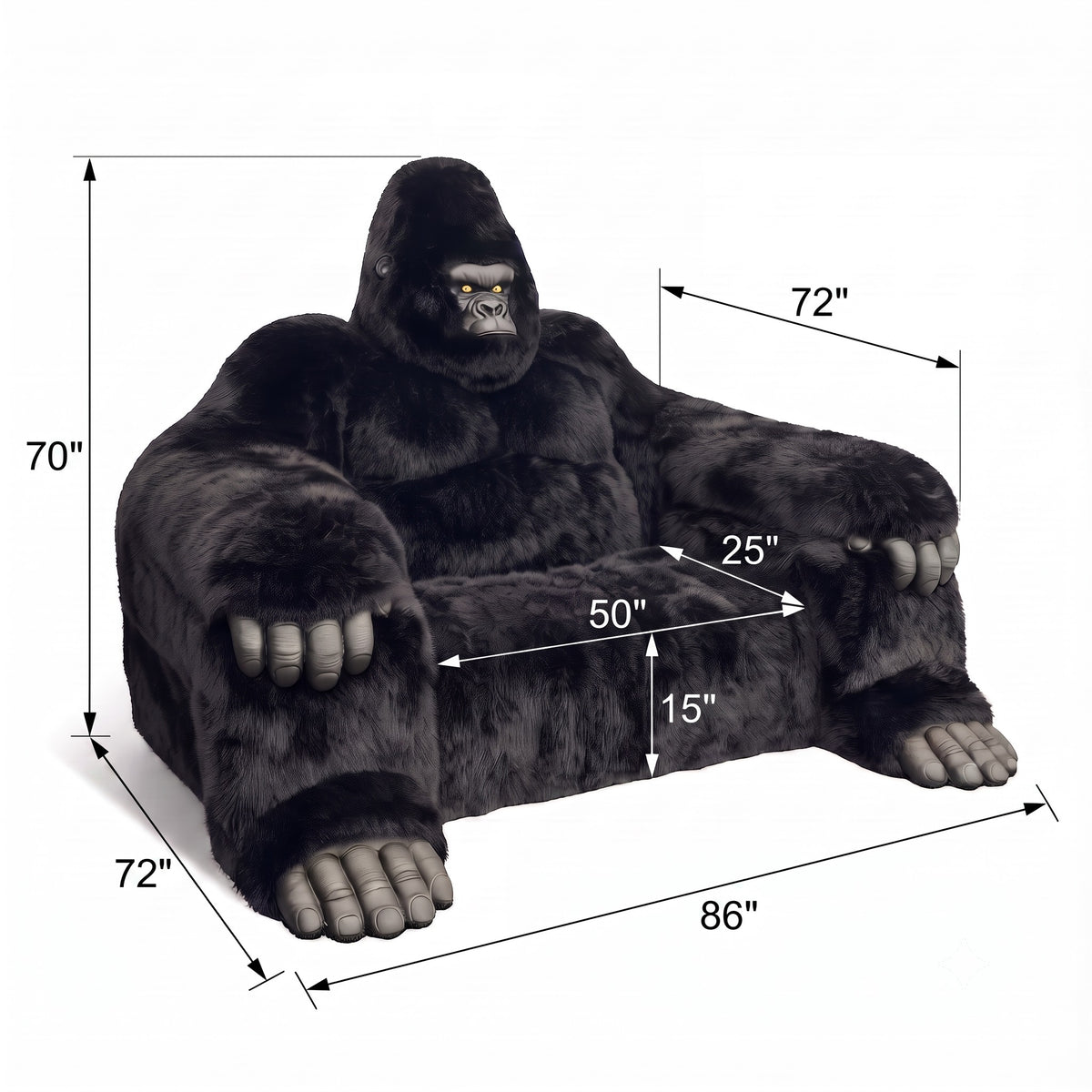 Size of gorilla sofa
