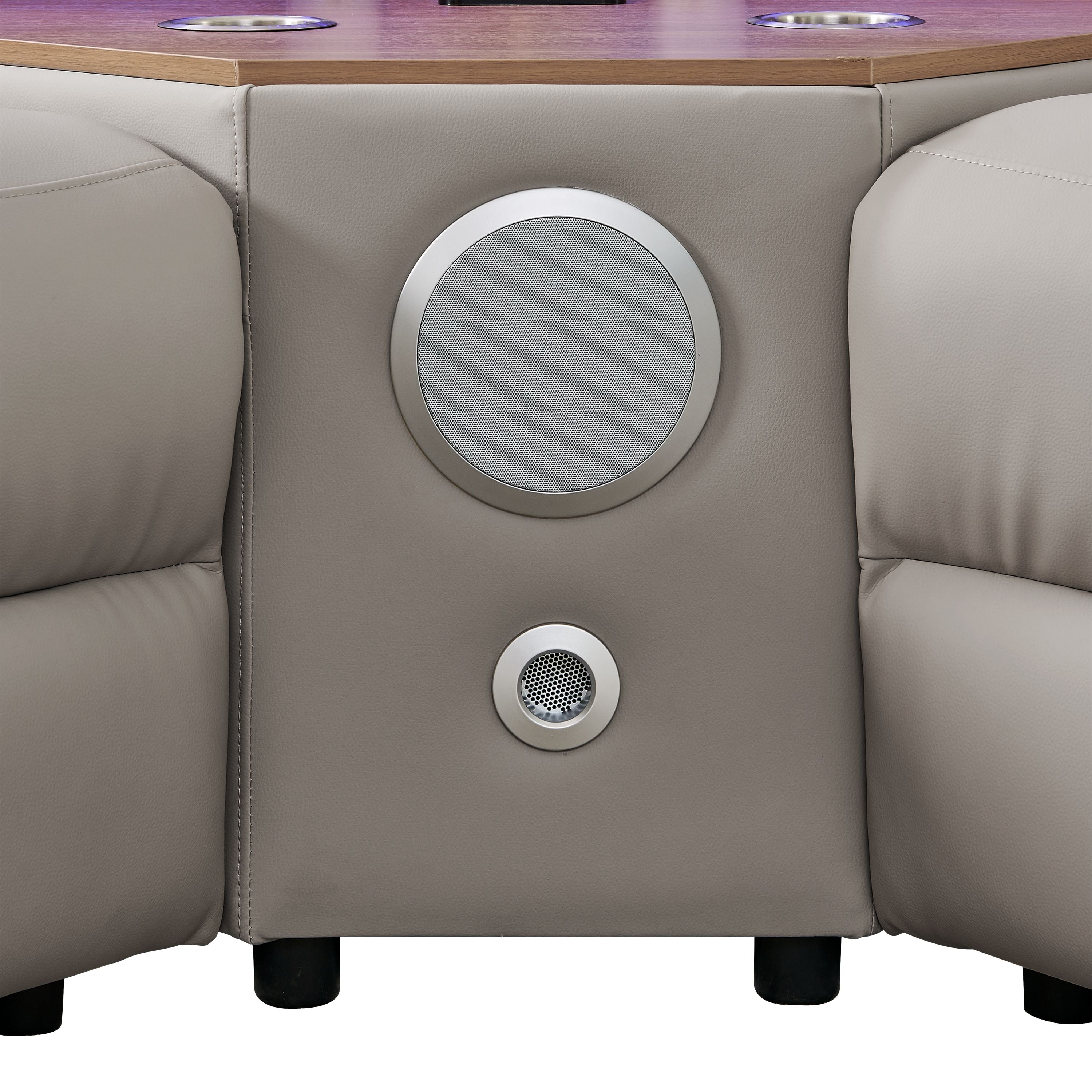 Luxury Leather Power Recliner with Rising Cabinet