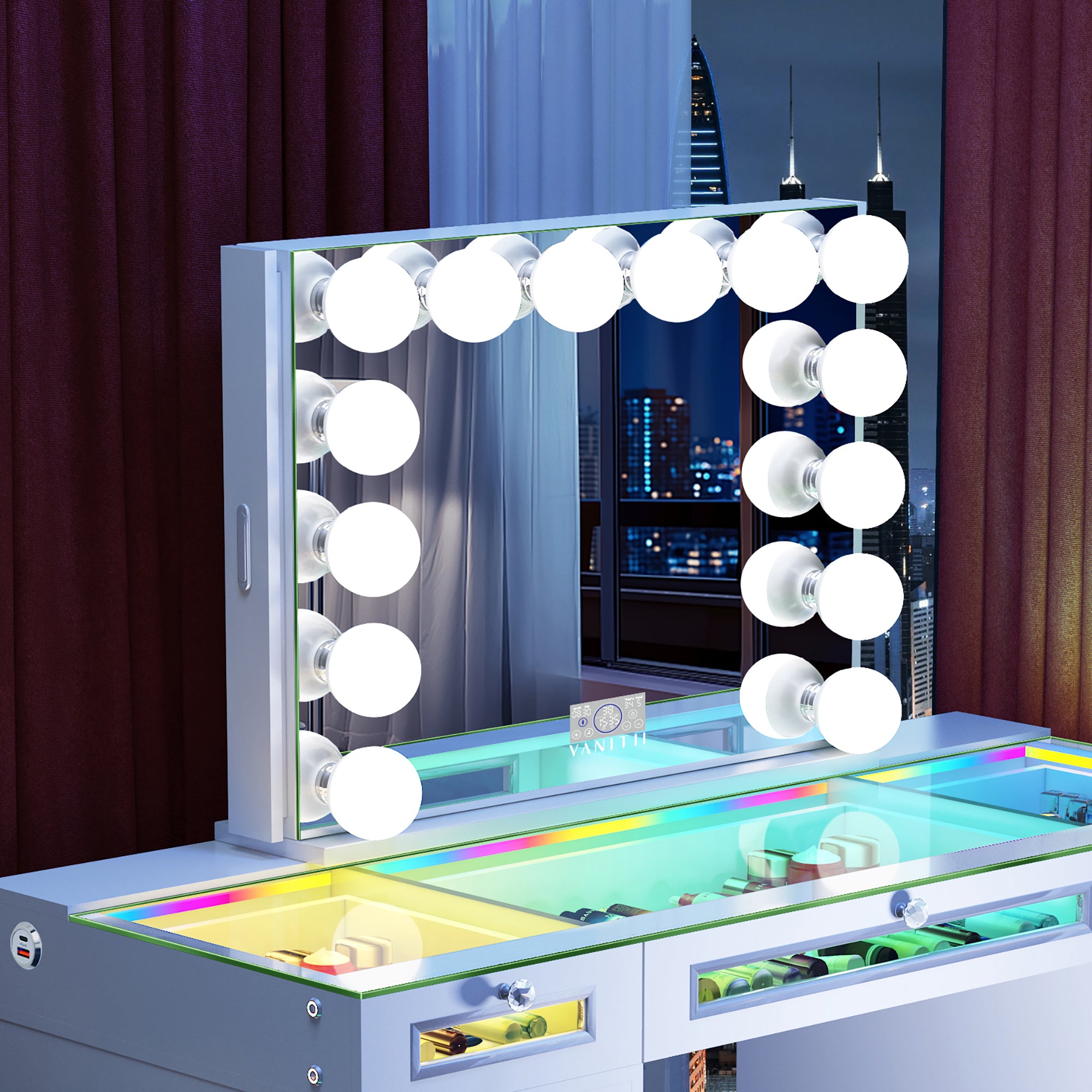 New Arrival! VANITII Marilyn Hollywood Vanity Mirror Pro with  with Jewelry Organizer