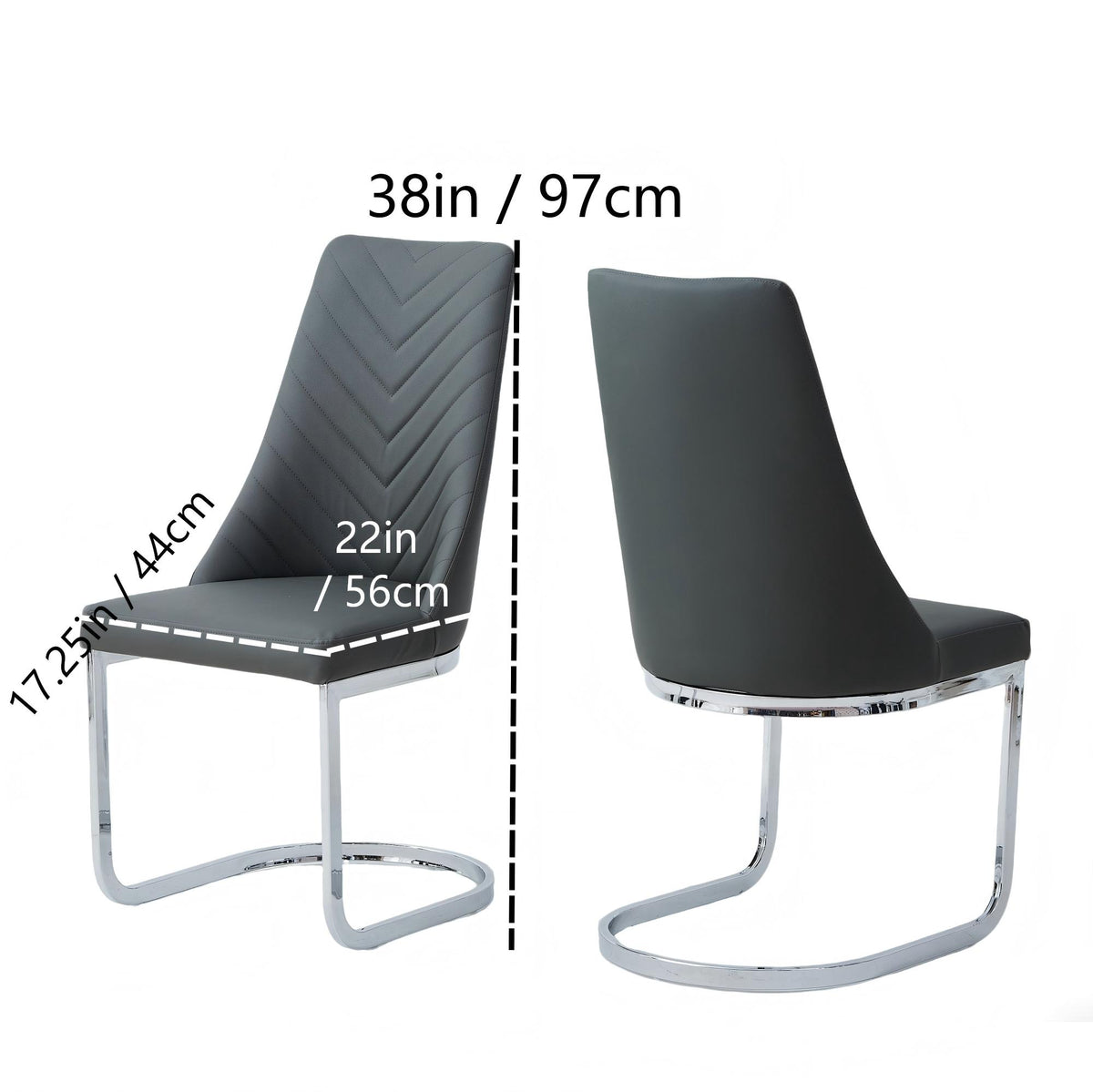 CH002-2PCS/CTN Leather Upholstered Dining Chair
