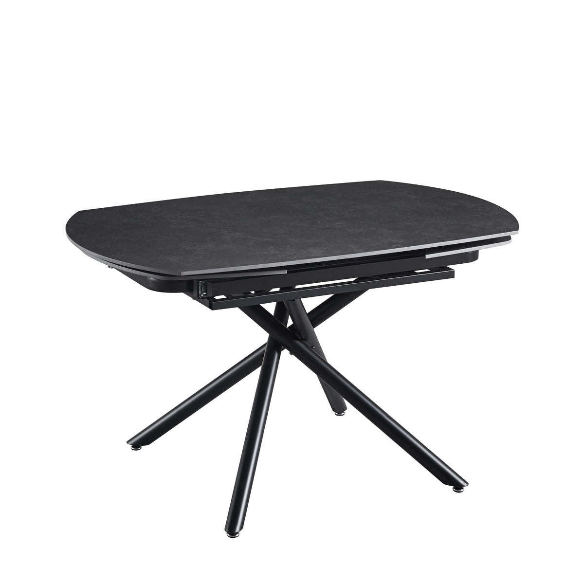 Extendable Ceramic Top Dining Table with Metal Legs (55.12 / 78.74 × 35.43 × 29.53)