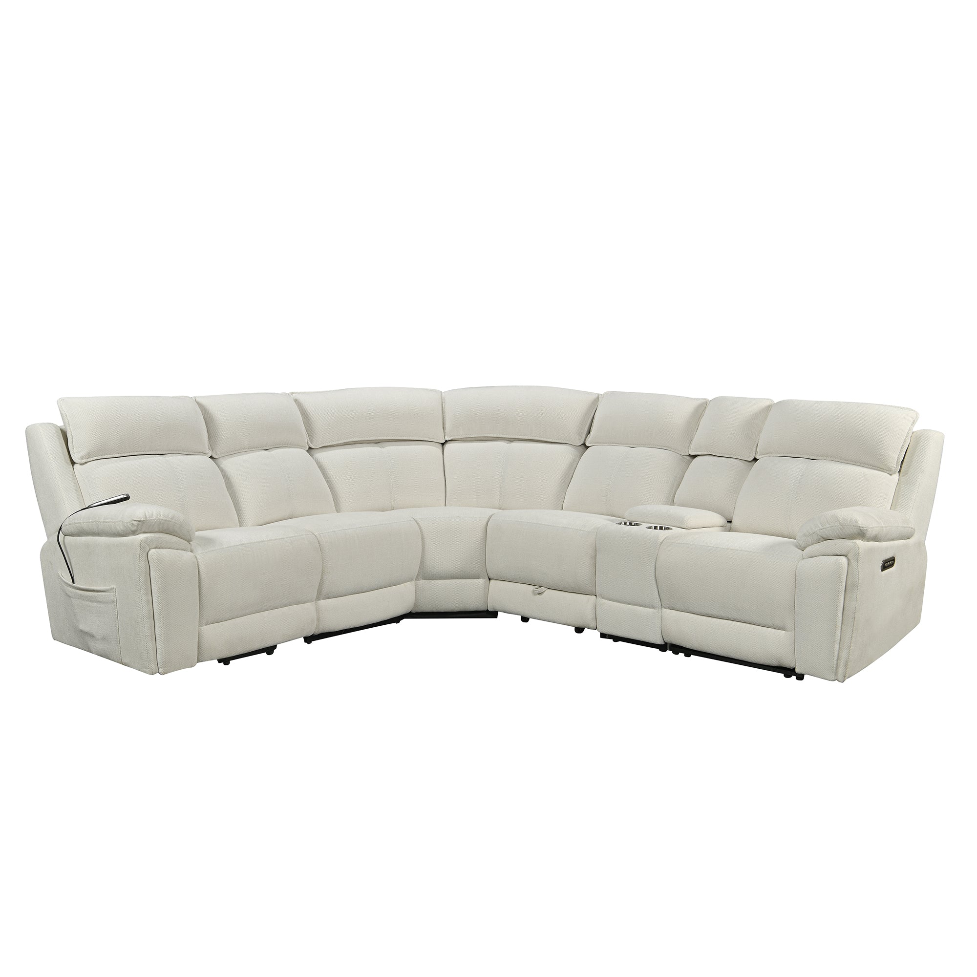 Power Recliner Sectional Fabric Sofa MC3020 White